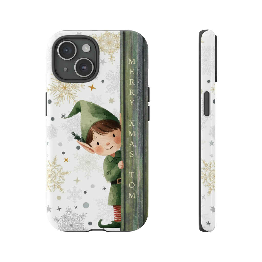 Personalized Merry Xmas Elf Phone Case Winter Holiday Christmas Case Phone Case for iPhone 16 15 14 13 12 11 Pro Max Plus/Samsung Galaxy