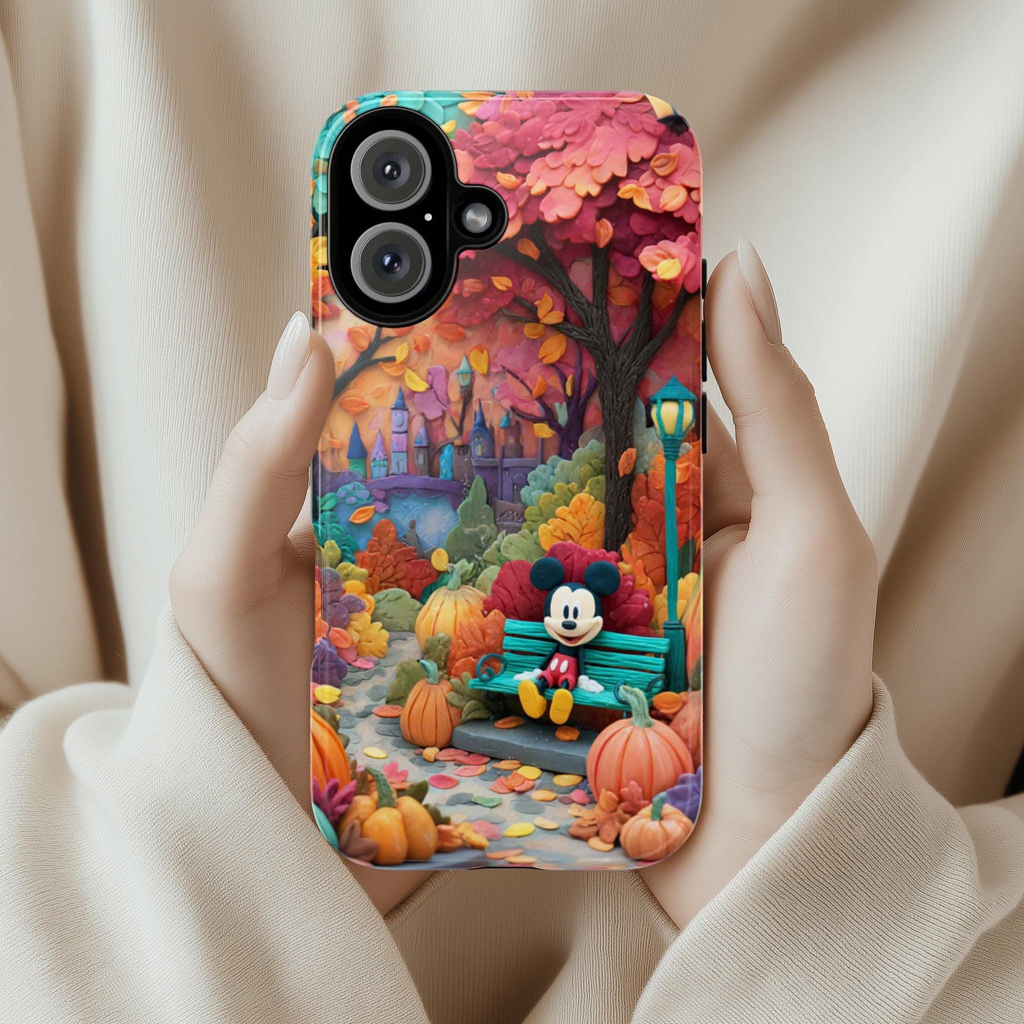 Mickey Mouse in the City Phone Case | Cozy Fall Disneyland Design, Fall Pumpkins Cover for iPhone 17 16 Tough or Magsafe, Samsung, 442.55