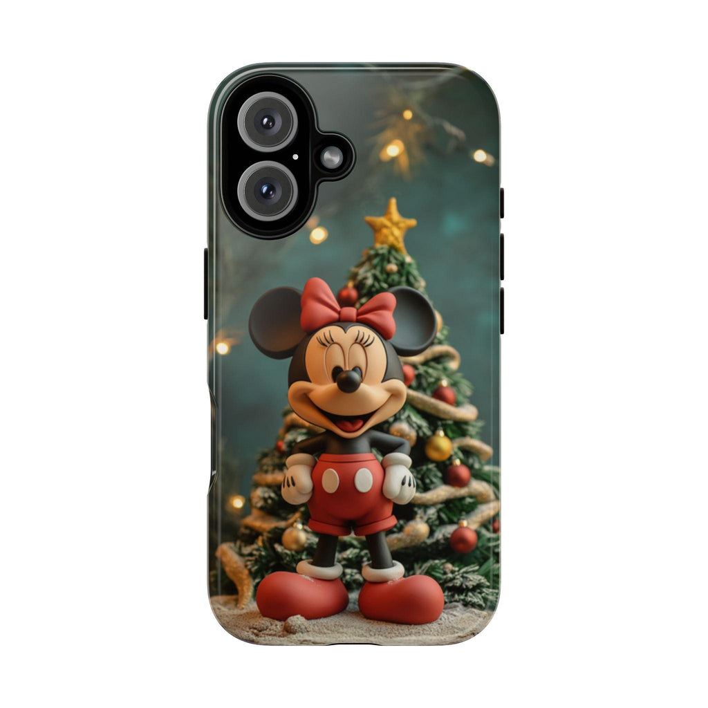 Disney Mouse 3D effect Phone Case, Cartoon Xmas 3D Design, Mouse Christmas Phone Case for iPhone 16 15 14 Magsafe, Samsung S24, 442.2