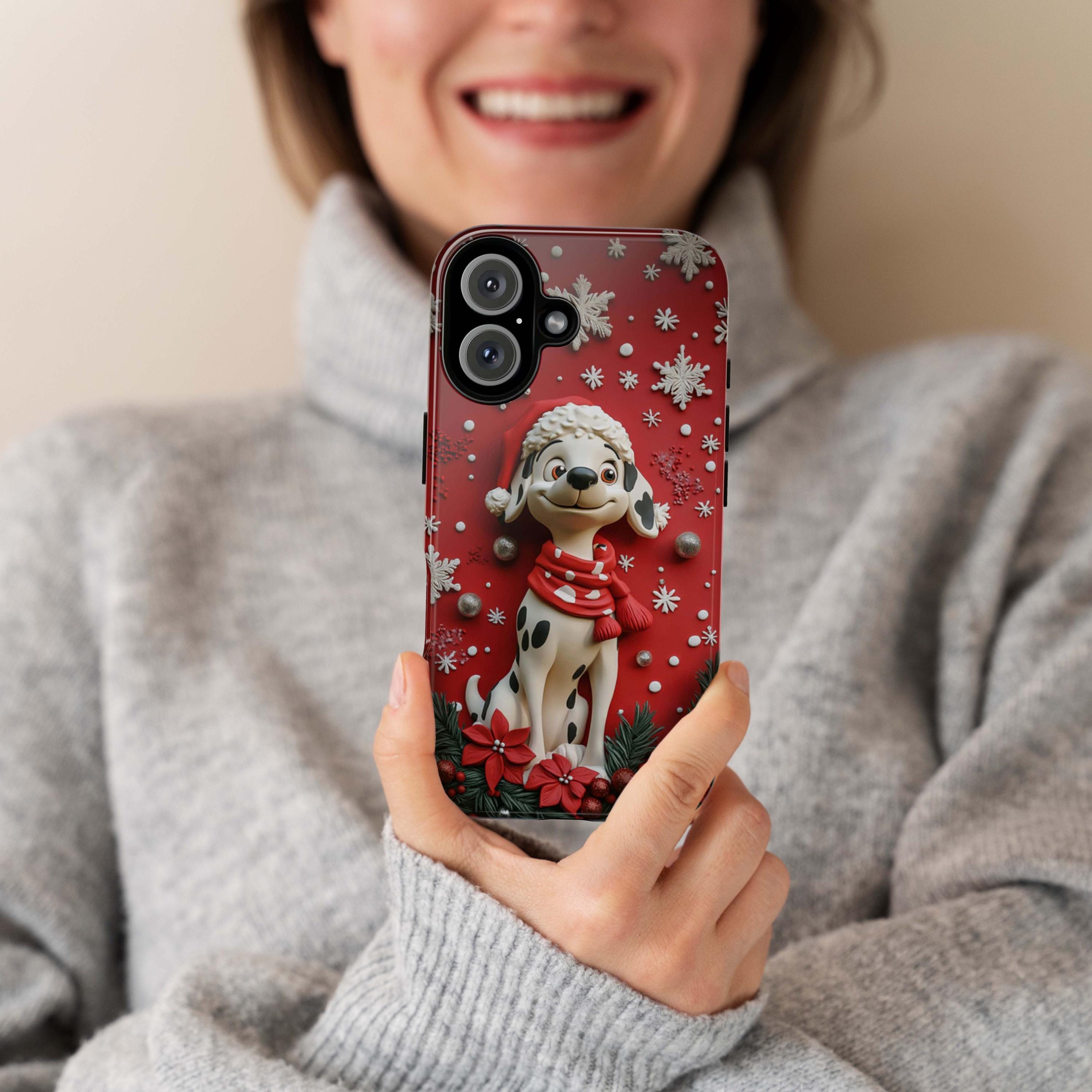 Dalmatian Dog Cartoon Movie Phone Case, Disney Dalmatian 3D Phone Case, Santa Case for iPhone 16 15 Magsafe, Samsung S24, 442.26