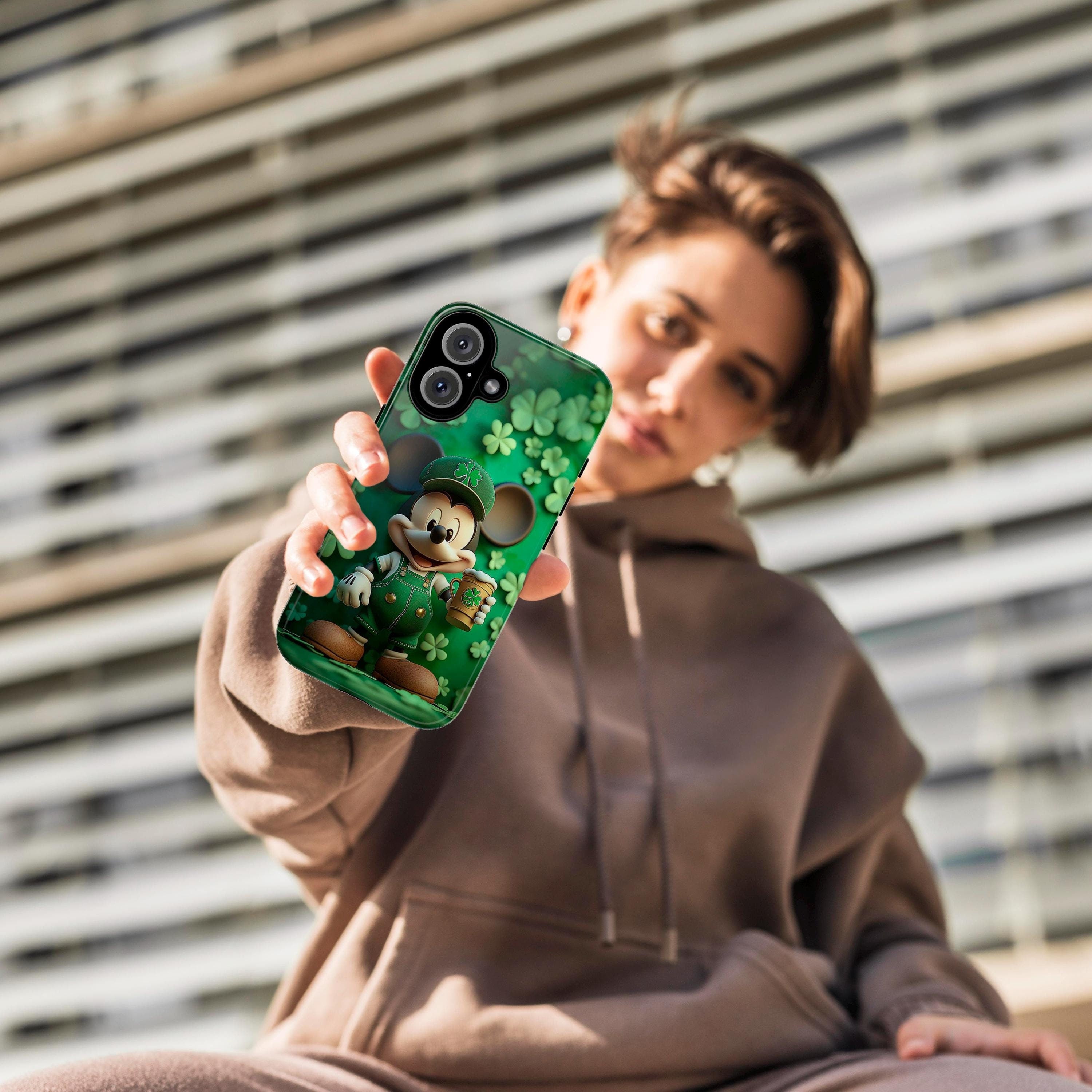 Mickey Mouse St Patricks Day Phone Case, Irish Luck Disney Day Phone Cover for iPhone 16 15 14 13 Pro Magsafe Samsung Galaxy S24, 457.4