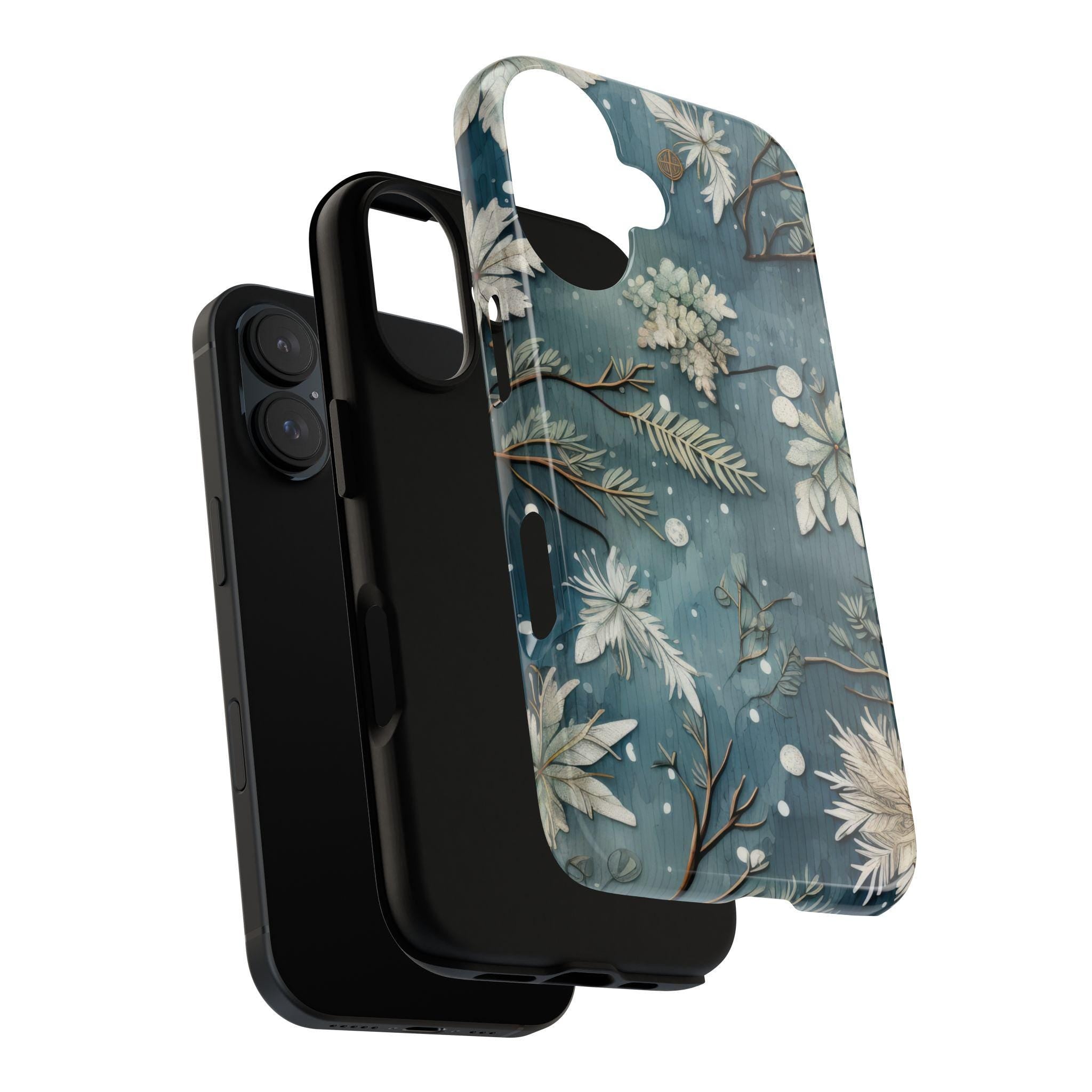 Winter Snowy Xmas iPhone Case, Holiday Winter Christmas Pattern Phone Cover for iPhone 15 14 13 12 11 8 Pro Max Plus, Galaxy S25, 411.11