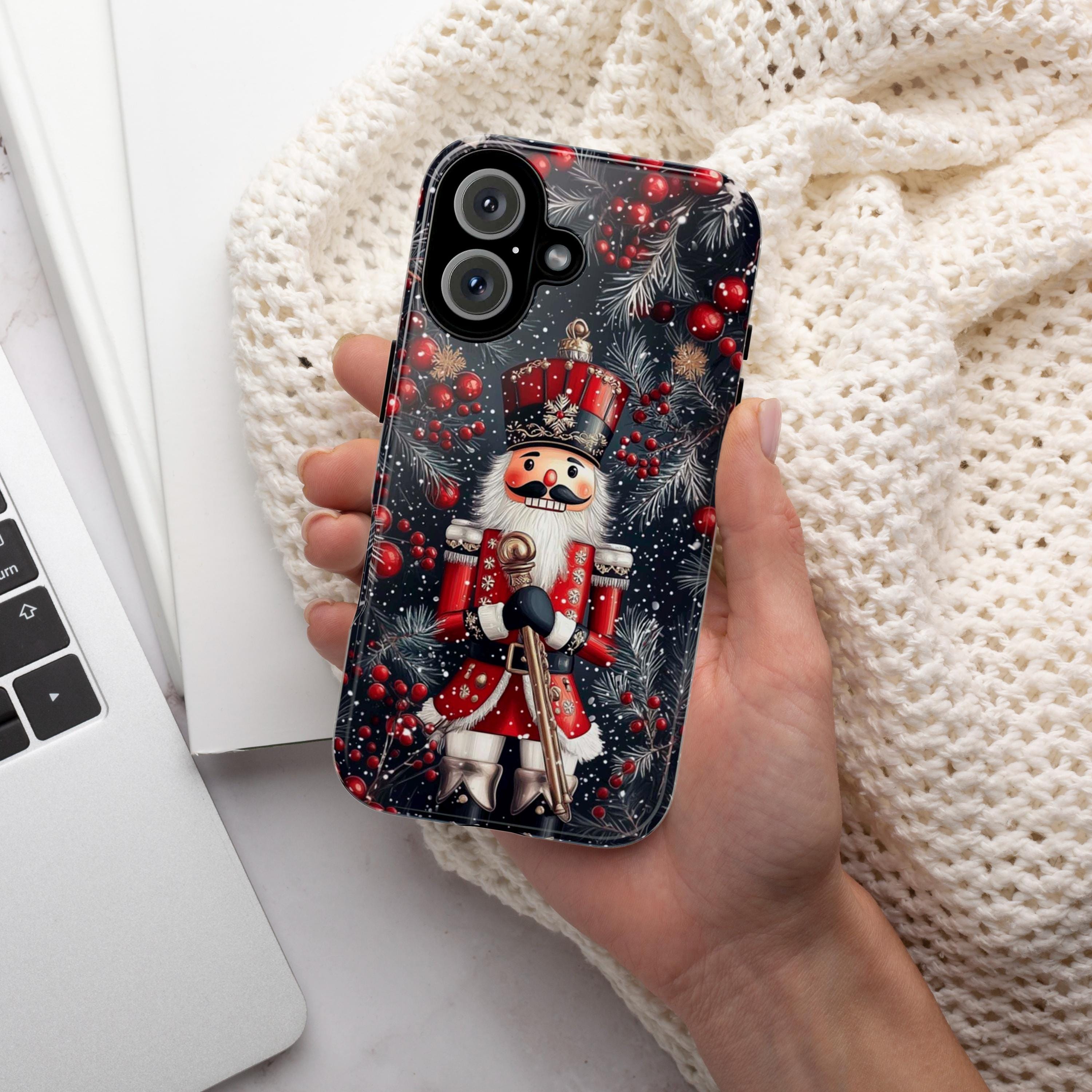 Holiday Nutcracker Christmas & Xmas Ornaments Phone Case, Festive Case for Nutcracker Lovers iPhone 16 15 14 13, Samsung S24, 431.13