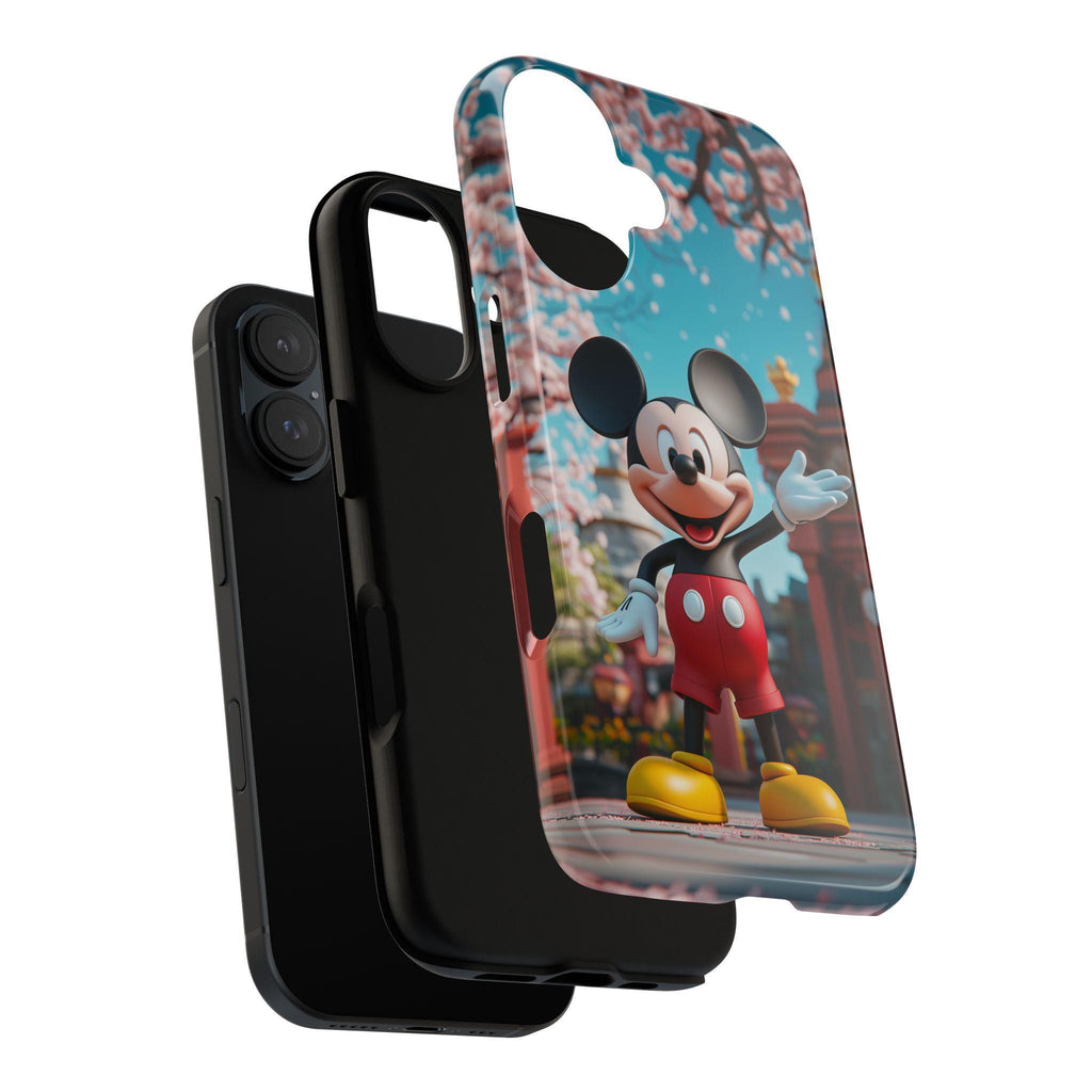 Japanese Cherry Blossom Mickey Mouse Phone Case, 3D Tokyo Disneyland Phone Cover for iPhone 16, 15, 14, 13 Magsafe & Samsung, Pixel, 442.44
