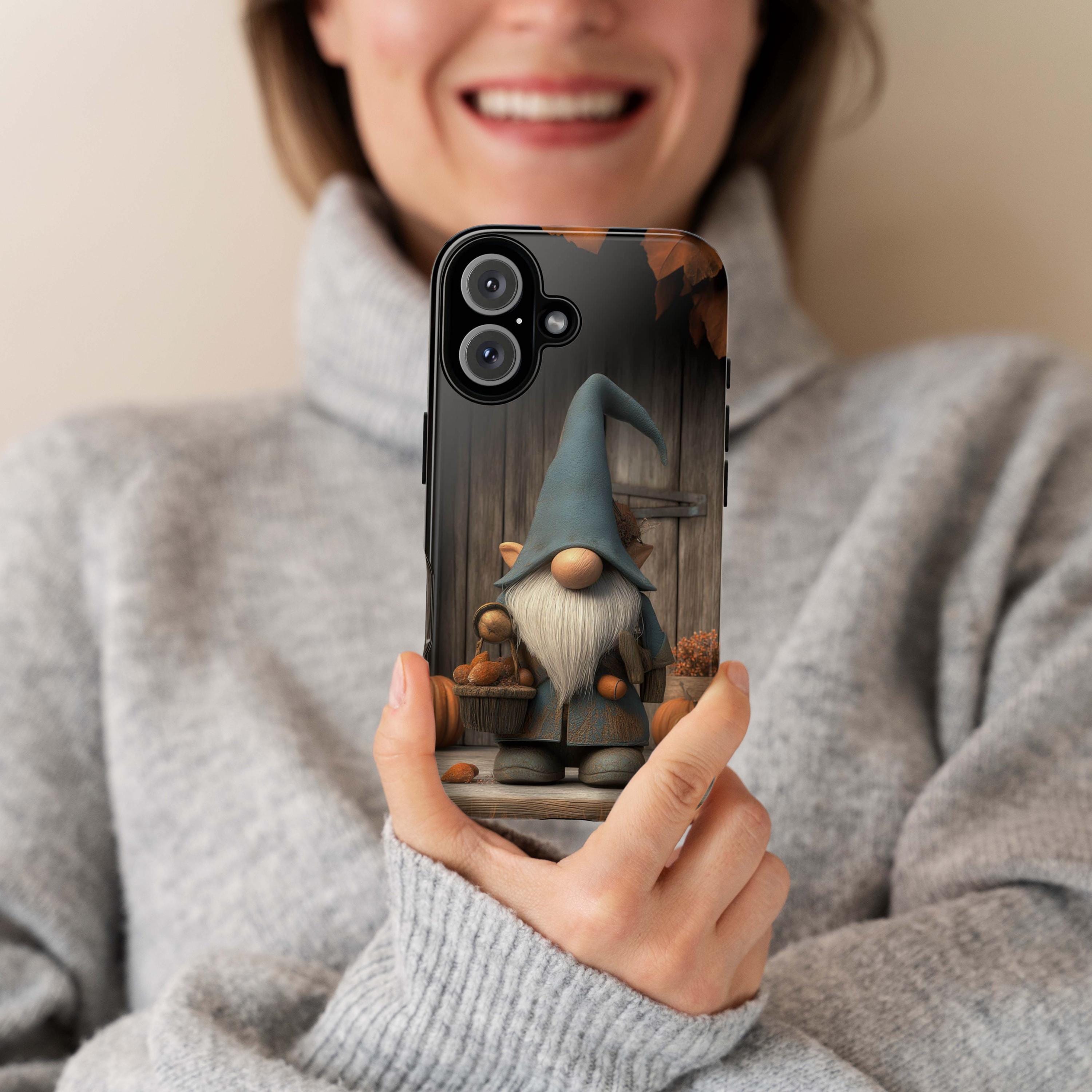 Cute Gnome Autumn Phone Case, Cozy Fall Pumpkins Design, Autumn Vibes Cover for iPhone 17 16 Tough or Magsafe, Samsung, 480.2