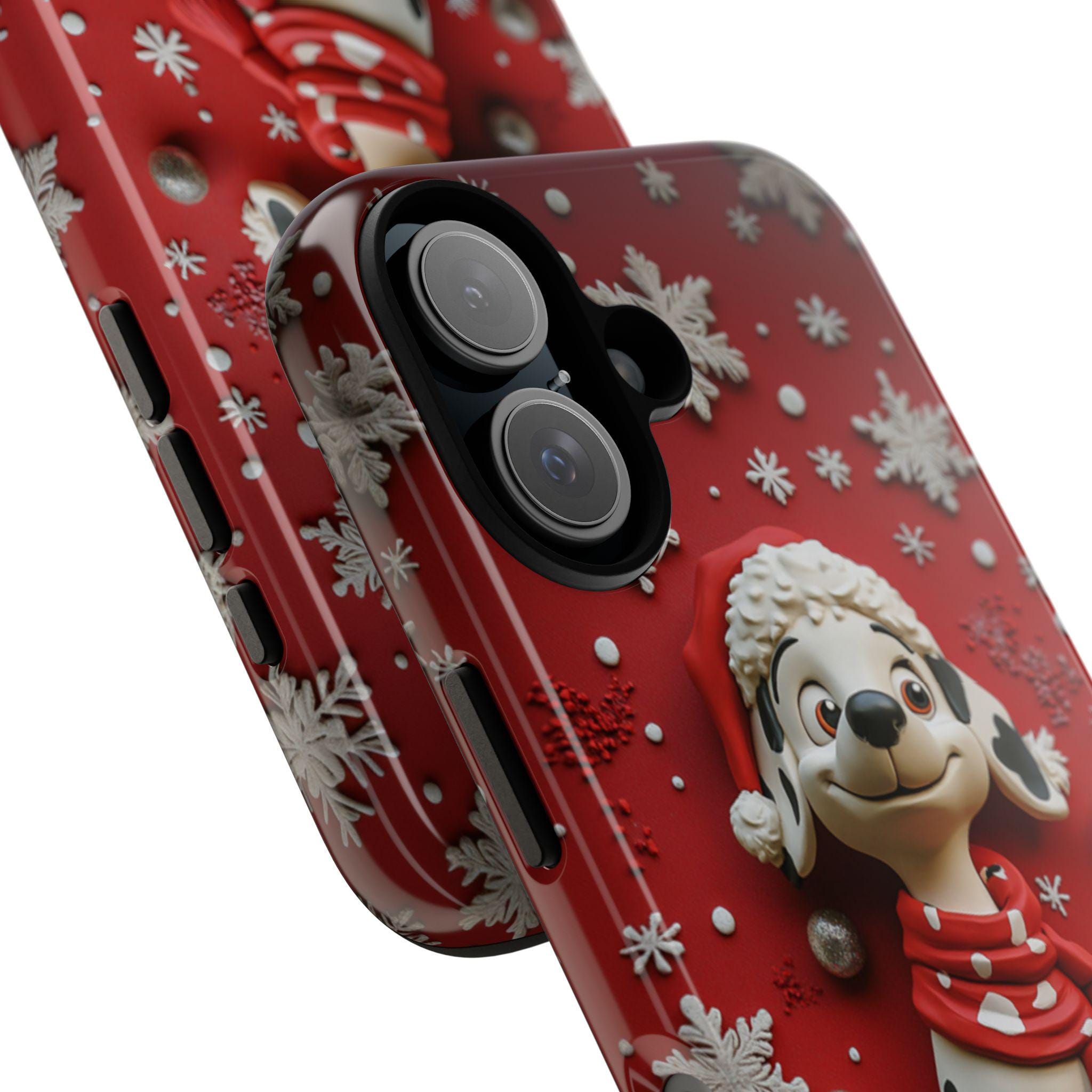 Dalmatian Dog Cartoon Movie Phone Case, Disney Dalmatian 3D Phone Case, Santa Case for iPhone 16 15 Magsafe, Samsung S24, 442.26