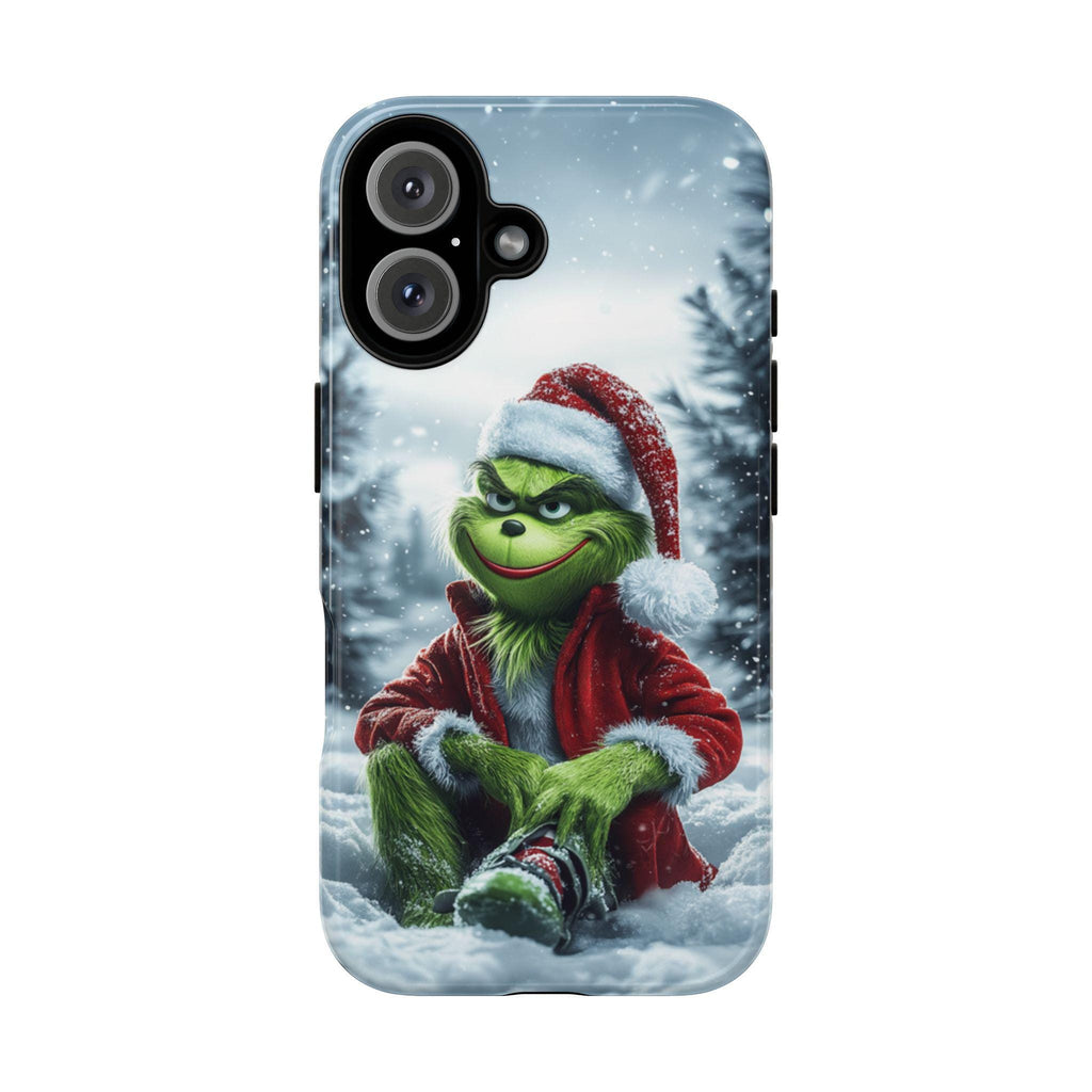 Funny Grinch Christmas Phone Case, Winter Forest Cover Xmas Grinch Art Cover for iPhone 16 15 14 13 Pro Max Plus, Samsung S24, 431.11
