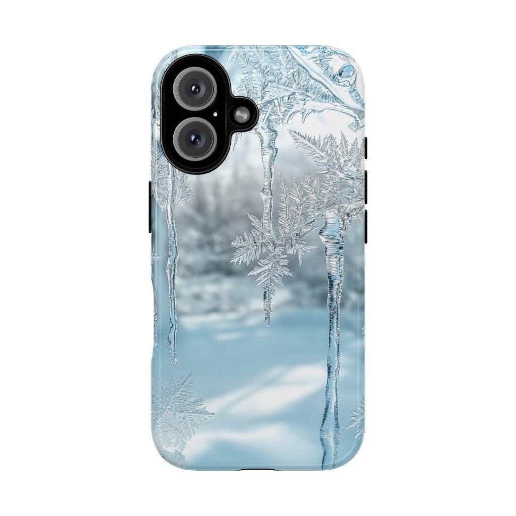 Snowy WinterLandscape with Icicles Phone Case | Aesthetic Holiday Design for iPhone 16 Pro Max 15 14 13 Plus Mag Safe, Galaxy 25, 420.6