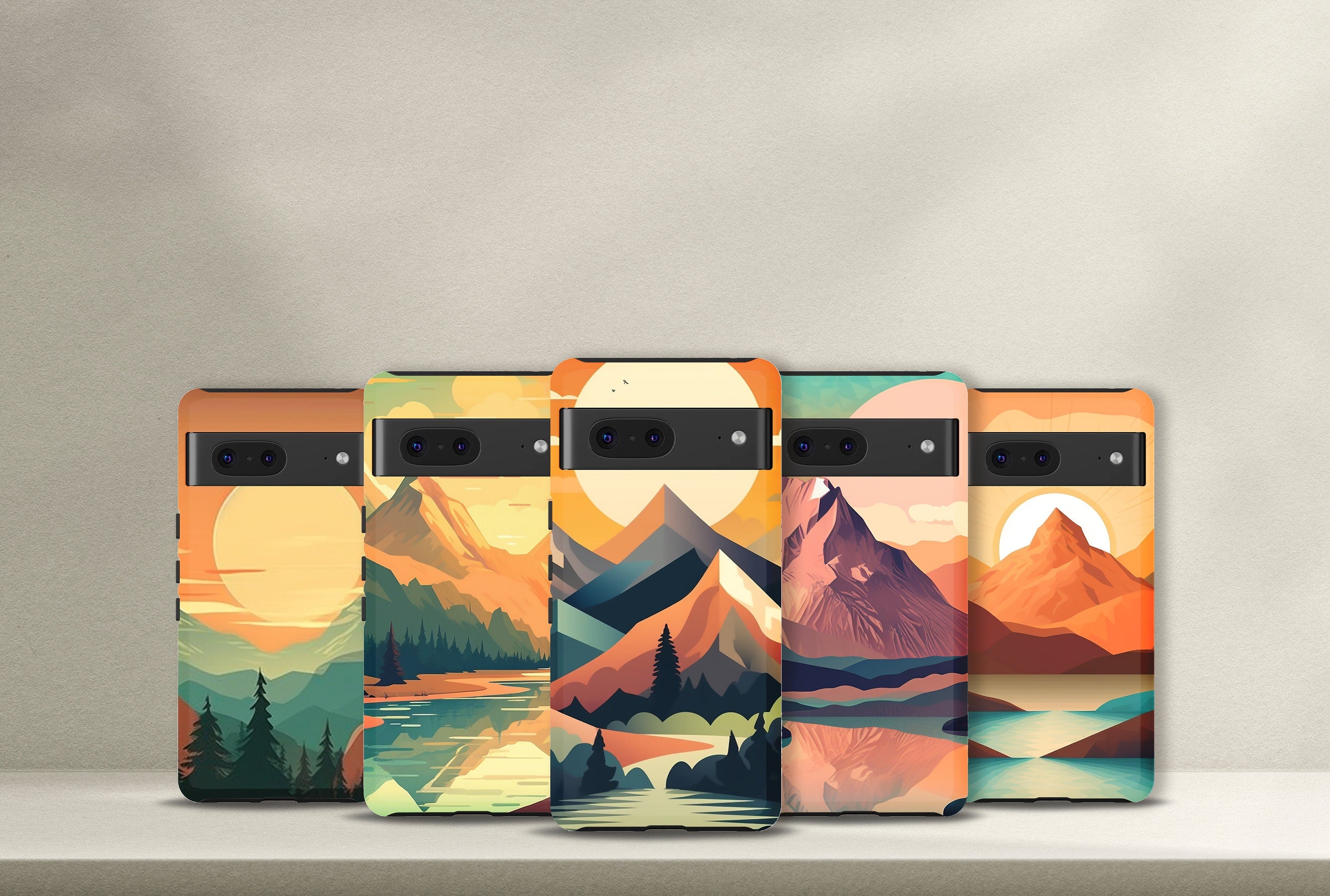 Abstract Mountain Nature Phone Case, Artistic and Stylish Protective Cover Inspired by Nature's Beauty for a Unique Look, iPhone, JAY0001