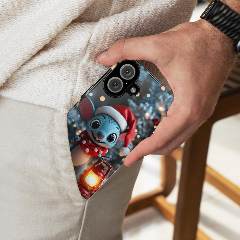 Chrismtas Stitch Lover 3D Phone Case, Cartoon Design Cover, Disney Fan Xmas Phone Case for iPhone 16 15 Magsafe, Samsung S24, 442.19