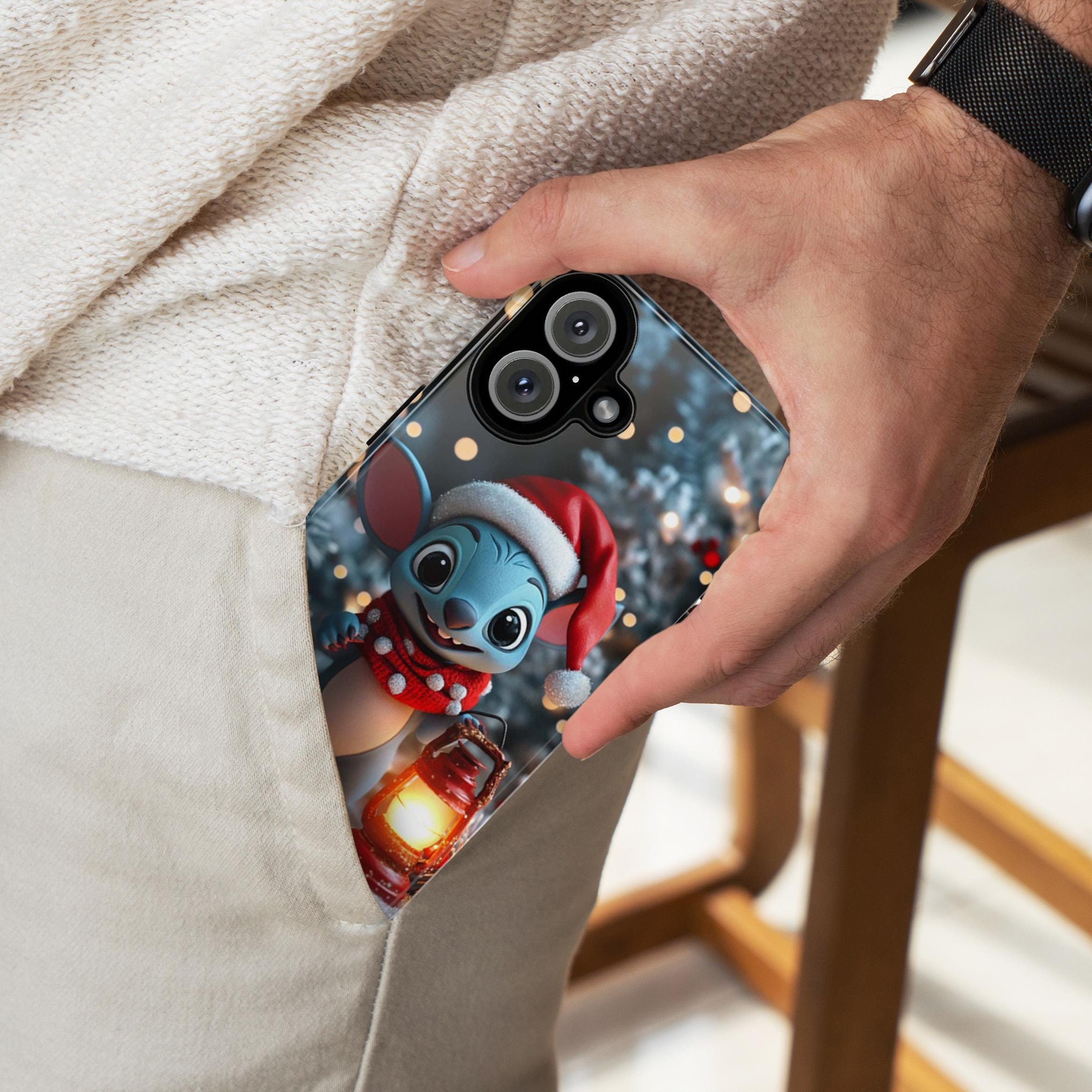 Chrismtas Stitch Lover 3D Phone Case, Cartoon Design Cover, Disney Fan Xmas Phone Case for iPhone 16 15 Magsafe, Samsung S24, 442.19