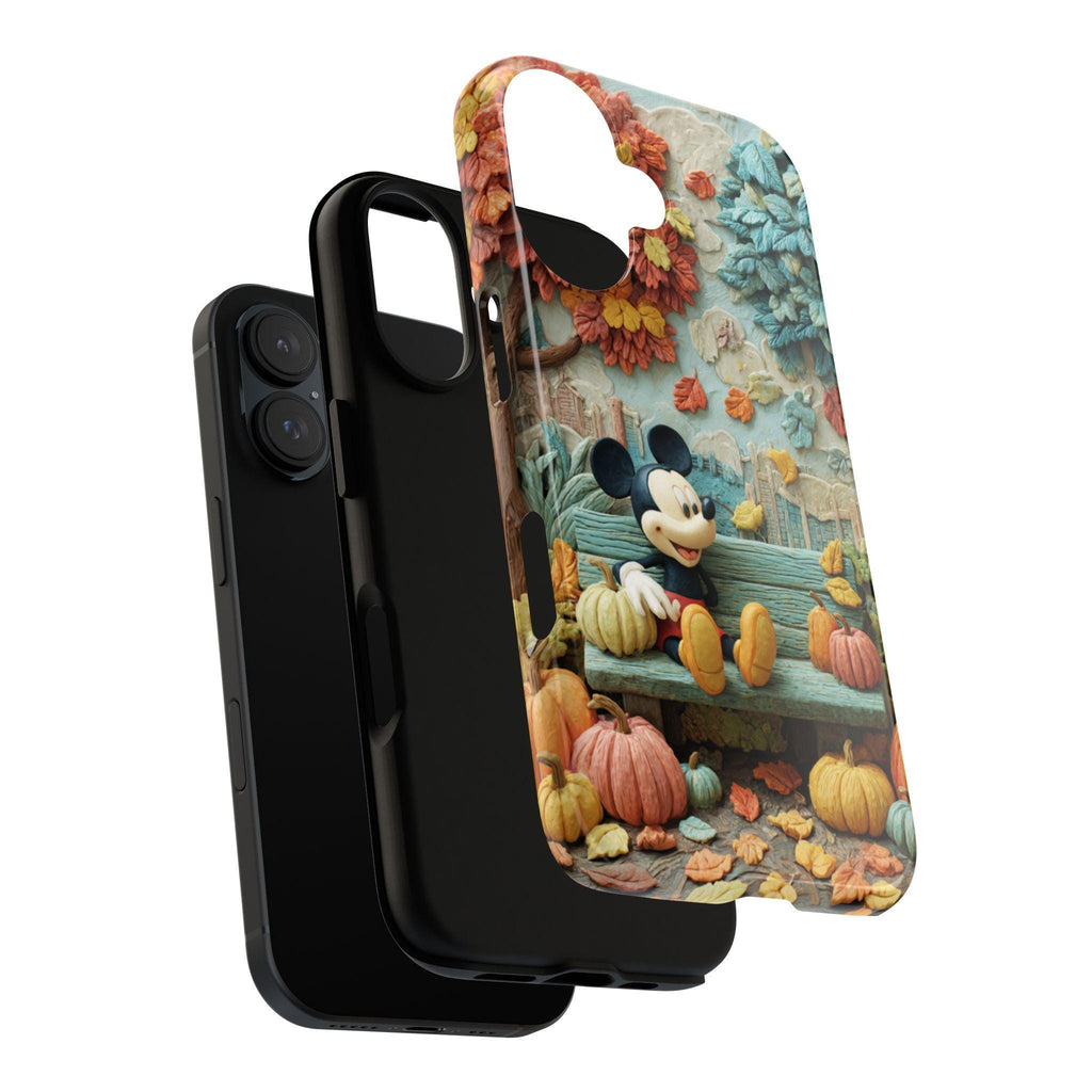 Mickey Mouse in the Fall City Phone Case, Cozy Autumn Leaves & Pumpkins Cover for iPhone 17 16 Tough or Magsafe, Samsung, 442.57