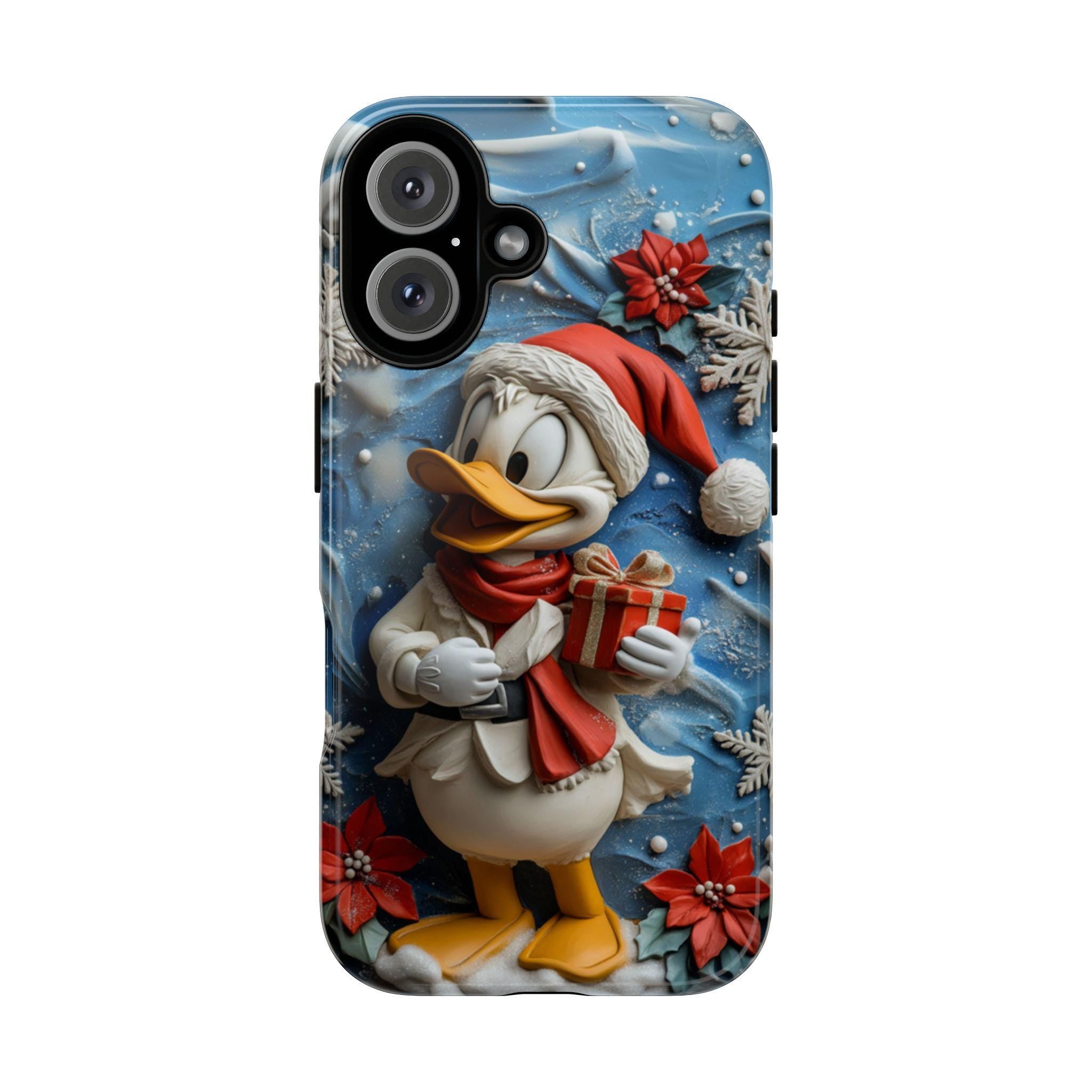 Xmas Donald Duck 3D Phone Case, Cartoon Santa Case, Disney Christmas Holiday Case for iPhone 16 15 Magsafe, Samsung S24, 442.20