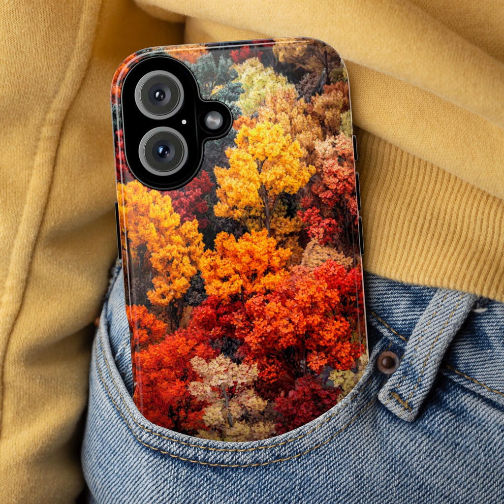 Colorful Forest Phone Case, Vibrant Trees Art Cover, Botanical Lover Gift Phone Case for iPhone 16 15 14 Magsafe, Samsung S25, 459.5