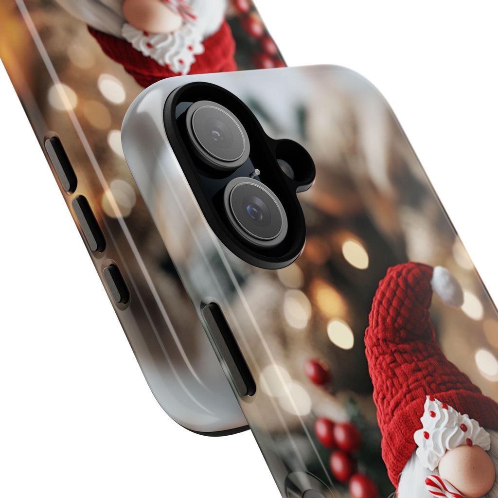 Cozy Xmas Holiday Gnome Phone Case, 3D Christmas Festive Gnome & Holly Design for iPhone 15 14 13 Magsafe, Samsung S25, Pixel, 427.5