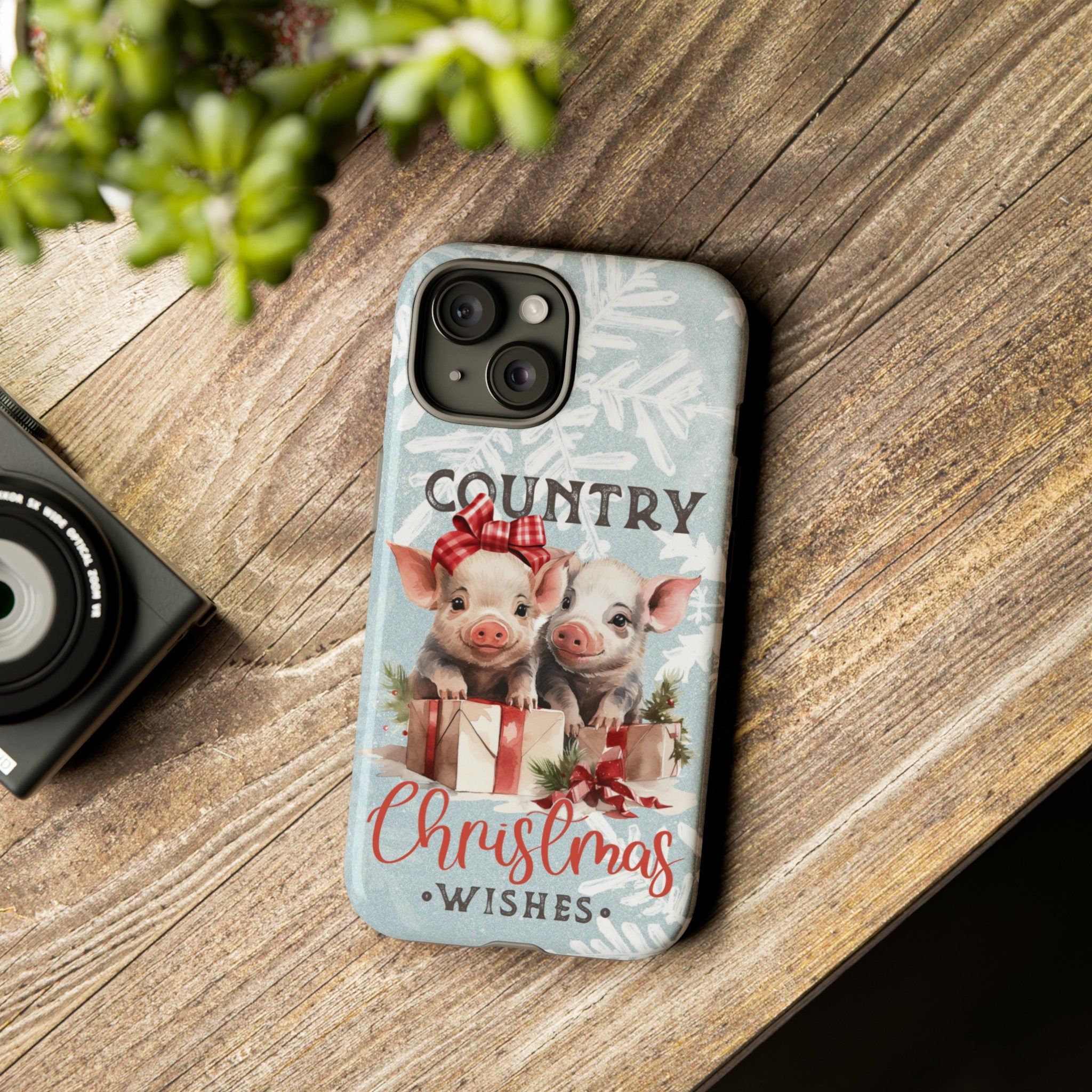 Xmas Country Pig Phone Case, New Year Pig Christmas Phone Case, Fortune Pig Cover for iPhone 16 15 14 Pro Max Plus/Samsung Galaxy 0190