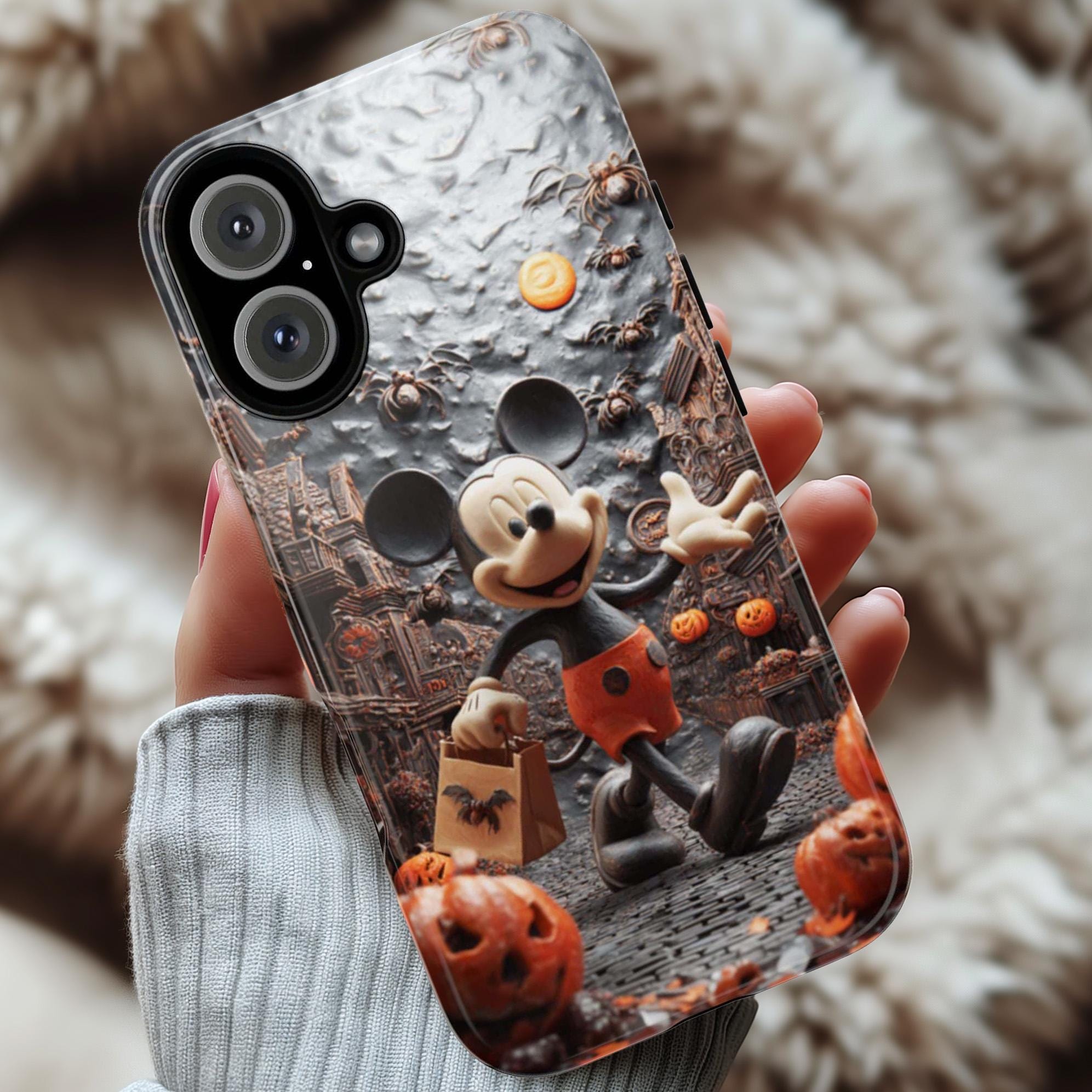 Disney Mickey Mouse Halloween City Phone Case, Moon & Bats Spooky Night Haunted Cover for iPhone 17 16 Tough or Magsafe, Samsung, 442.60