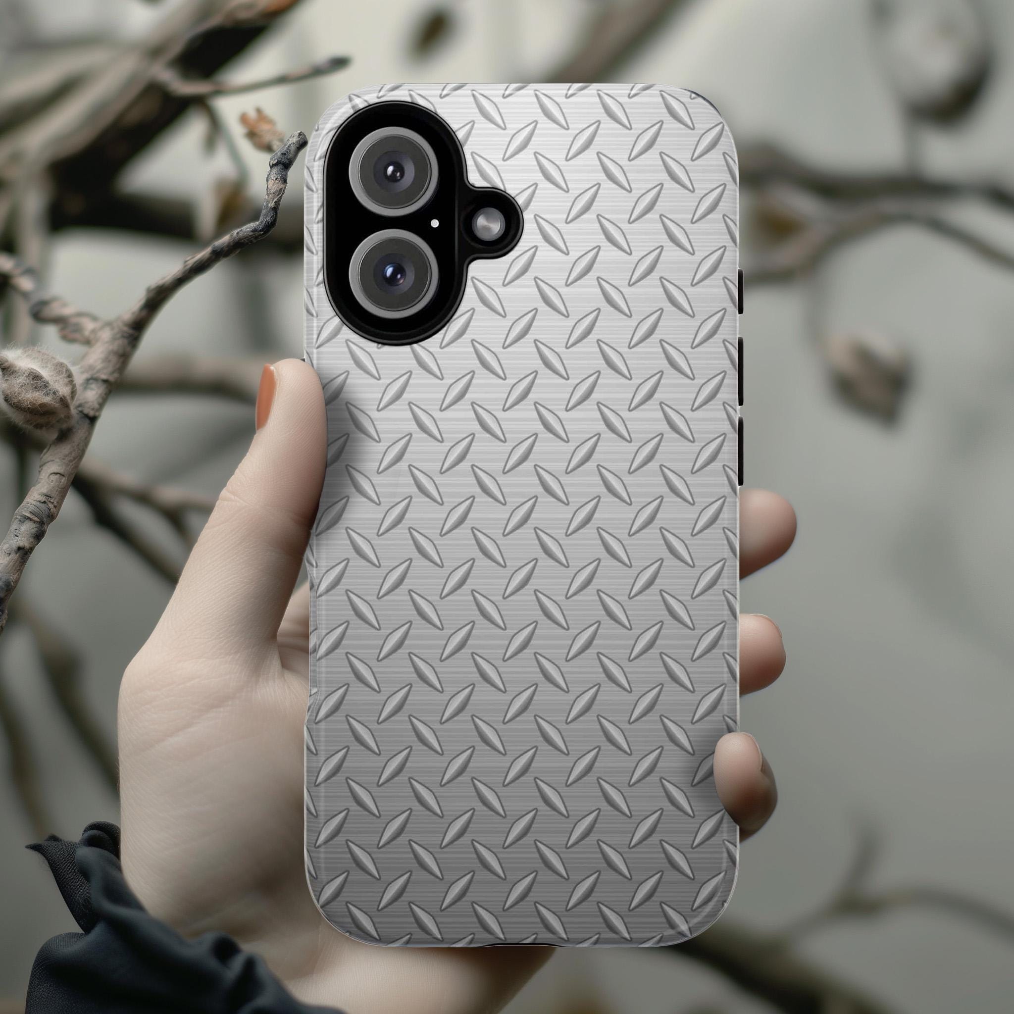 Metal Effect Phone Case, Rusty Metal Phone Cover, Abstract Metal Texture Case for iPhone 15 14 13 Pro Max Magsafe, Samsung S25, 0069