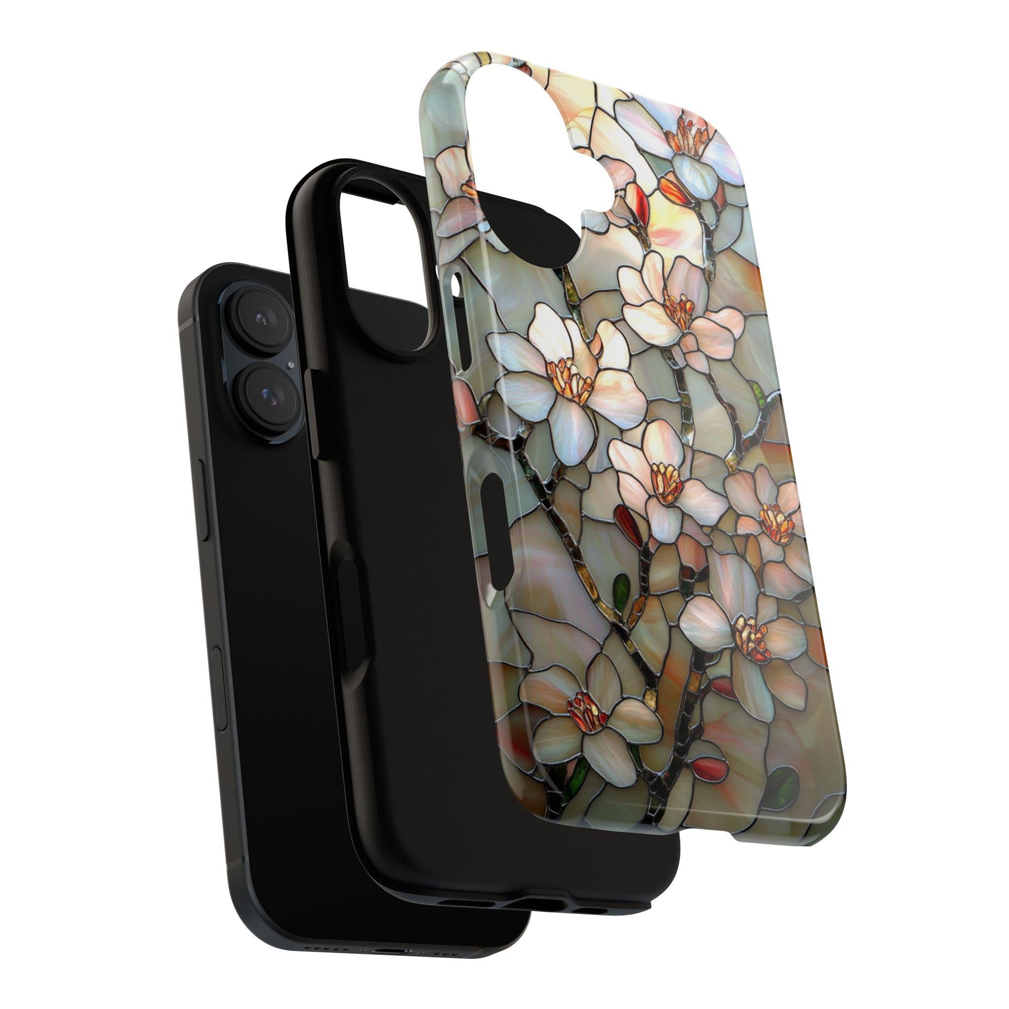 Floral Magnolia Mosaic Phone Case, Botanical Lover Gift, Nature Art Design Case for iPhone 16 15 14 Magsafe, Samsung S25, 418.30