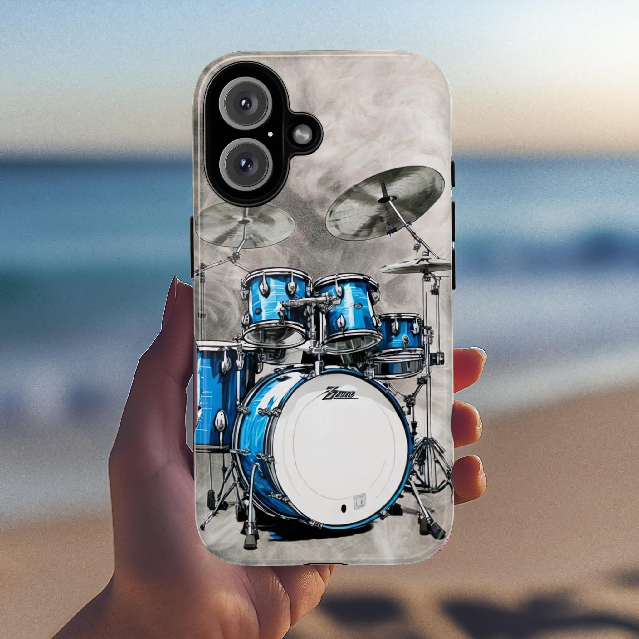 Music Drum iPhone Case, Drum Lover Gift, Instrument Drum Aesthetic Phone Cover for iPhone 16 15 14 13 Pro Max Plus / Samsung S25, 171.1