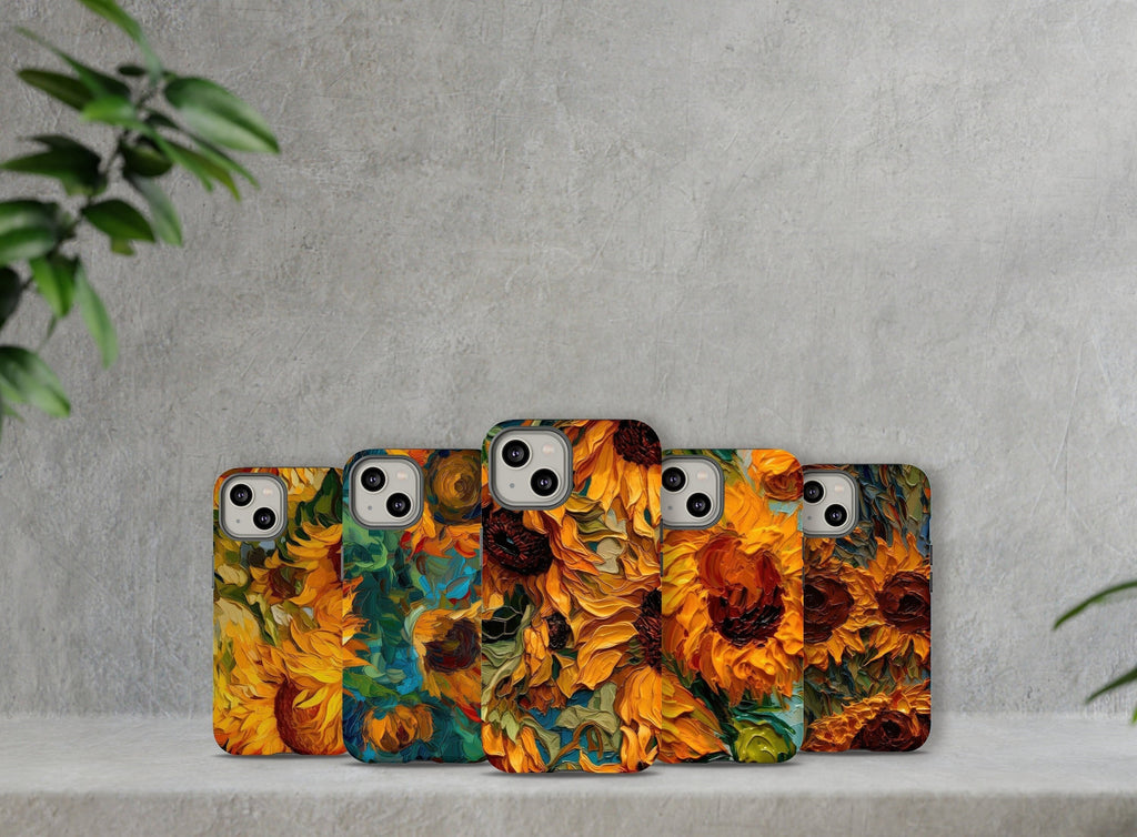 Van Gogh Sunflowers Phone Case, Floral Fine Art Cell Phone, Artistic Cover for iPhone 15 14 13 Magsafe Pro Max Plus, Samsung S25, 0056