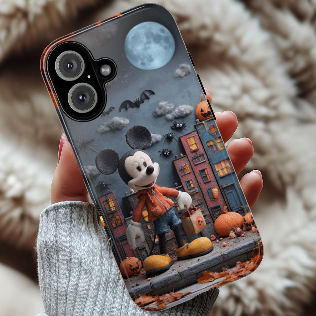 Mickey Mouse Halloween Phone Case, Trick or Treat Candy Design, Spooky Disney Cover for iPhone 17 16 Tough or Magsafe, Samsung, 442.59