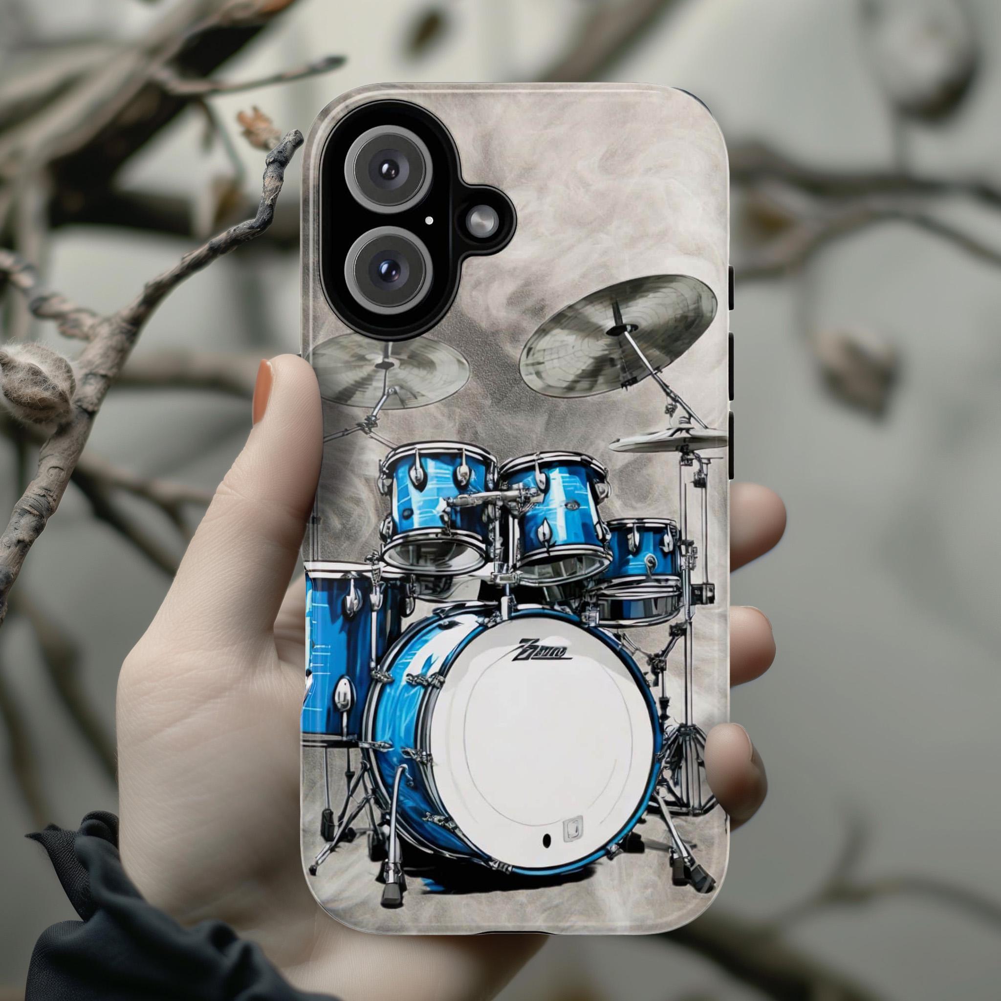 Music Drum iPhone Case, Drum Lover Gift, Instrument Drum Aesthetic Phone Cover for iPhone 16 15 14 13 Pro Max Plus / Samsung S25, 171.1