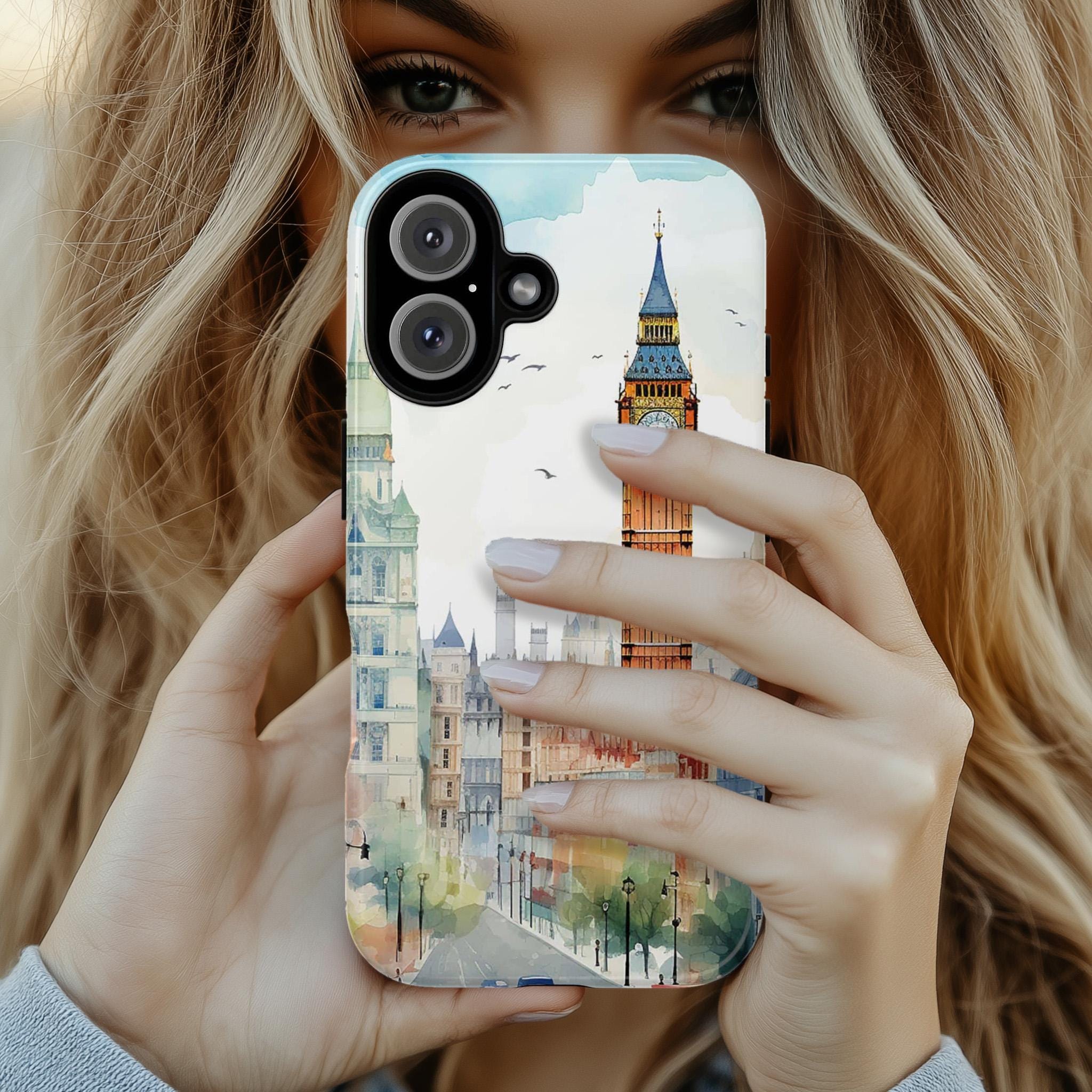 London Big Ben Phone Case, London Building Phone Case, English City Phone Cover for iPhone 16 15 14 13 Pro Max Plus/Samsung S25, 187.3