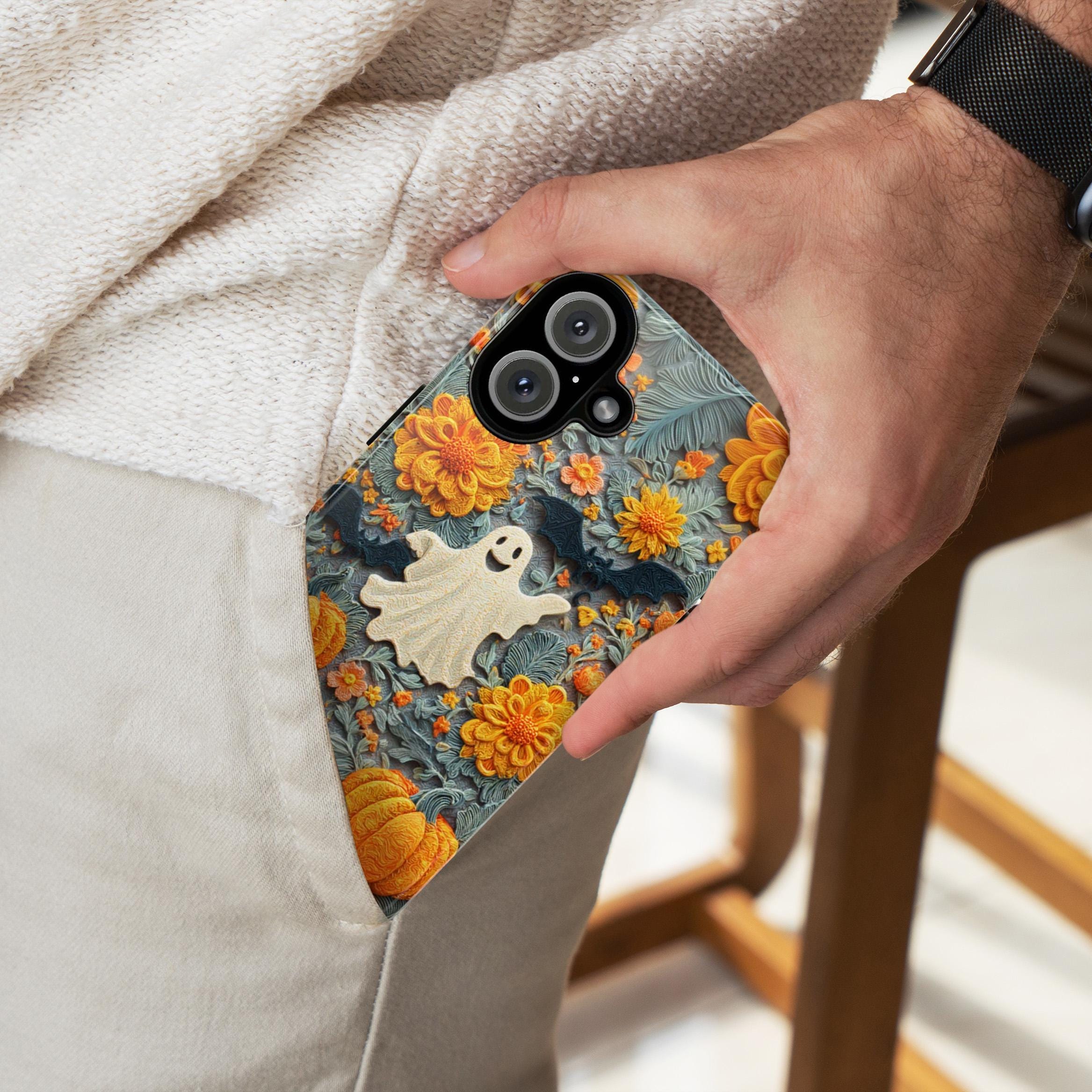 Halloween Ghost Pumpkin Phone Case | Cute Autumn Fall Seasonal Design | Spooky Cozy for iPhone 17 16 15 Tough or Magsafe, Samsung, 475.31