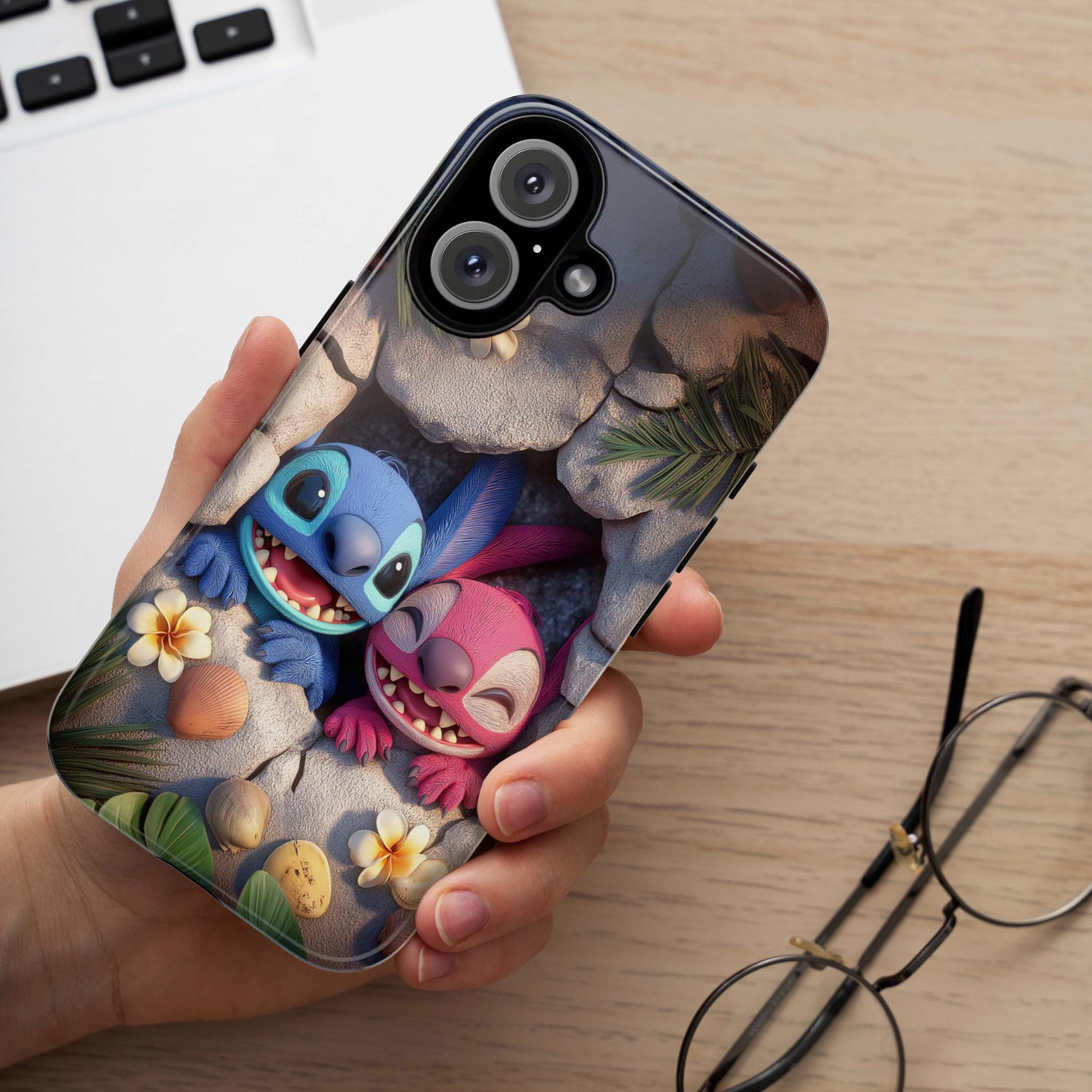Cute Lilo & Stitch Phone Case Adorable Disney Cartoon Design, Stitch Angel Cover for iPhone and Android, Perfect for Stitch Fans, 442.53