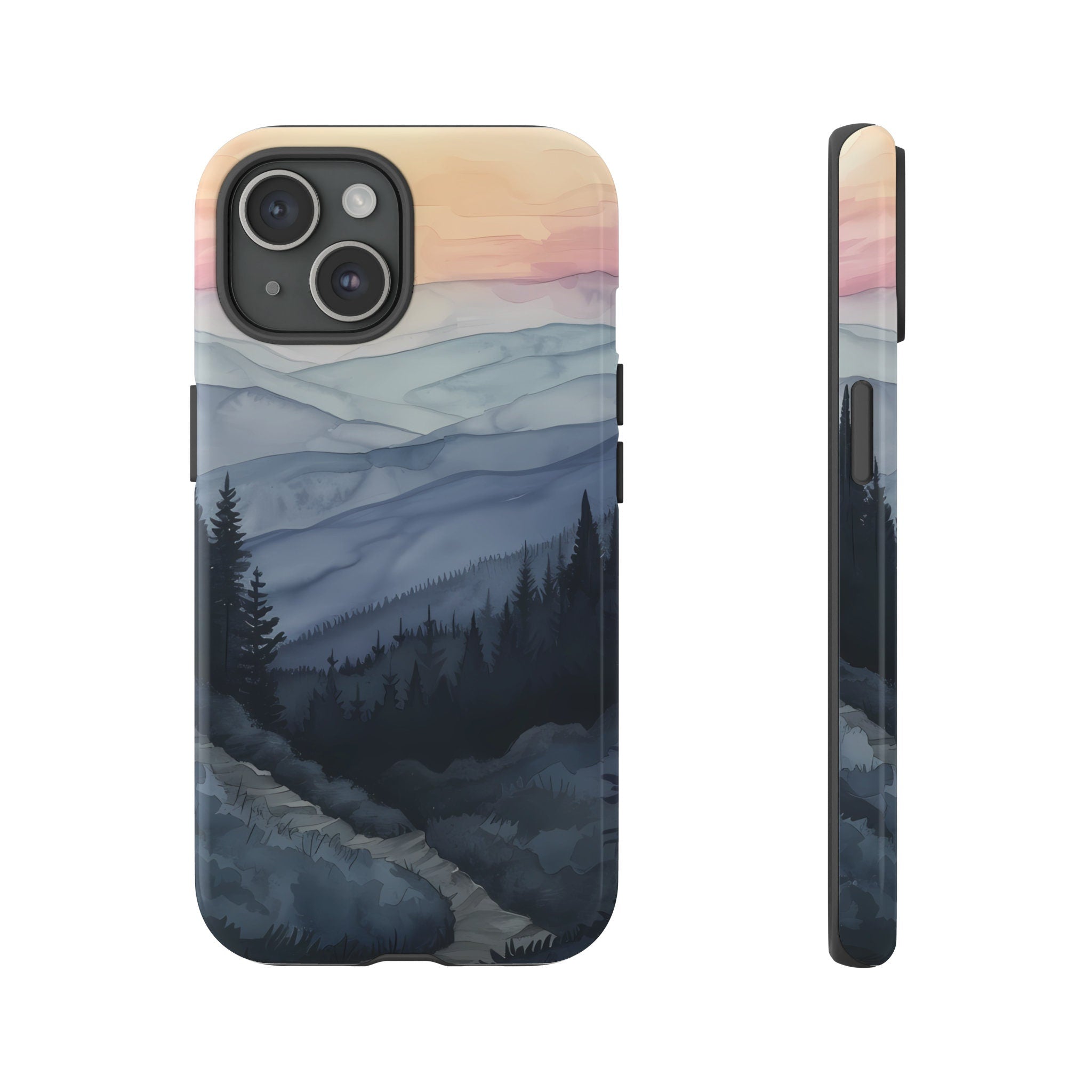 Forest Hiking Trail Phone Case, Pine Trees Mountains Phone Aesthetic Cover for iPhone 16 15 14 13 Pro Max Plus,Samsung Galaxy S25, 380.8