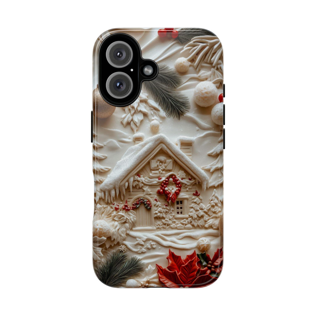 Winter Wonderland Phone Case, 3D Christmas House Holiday MagSafe for iPhone 16 15 14 13 12 Pro Max Plus, Samsung S24 Ultra, Pixel 8, 433.8