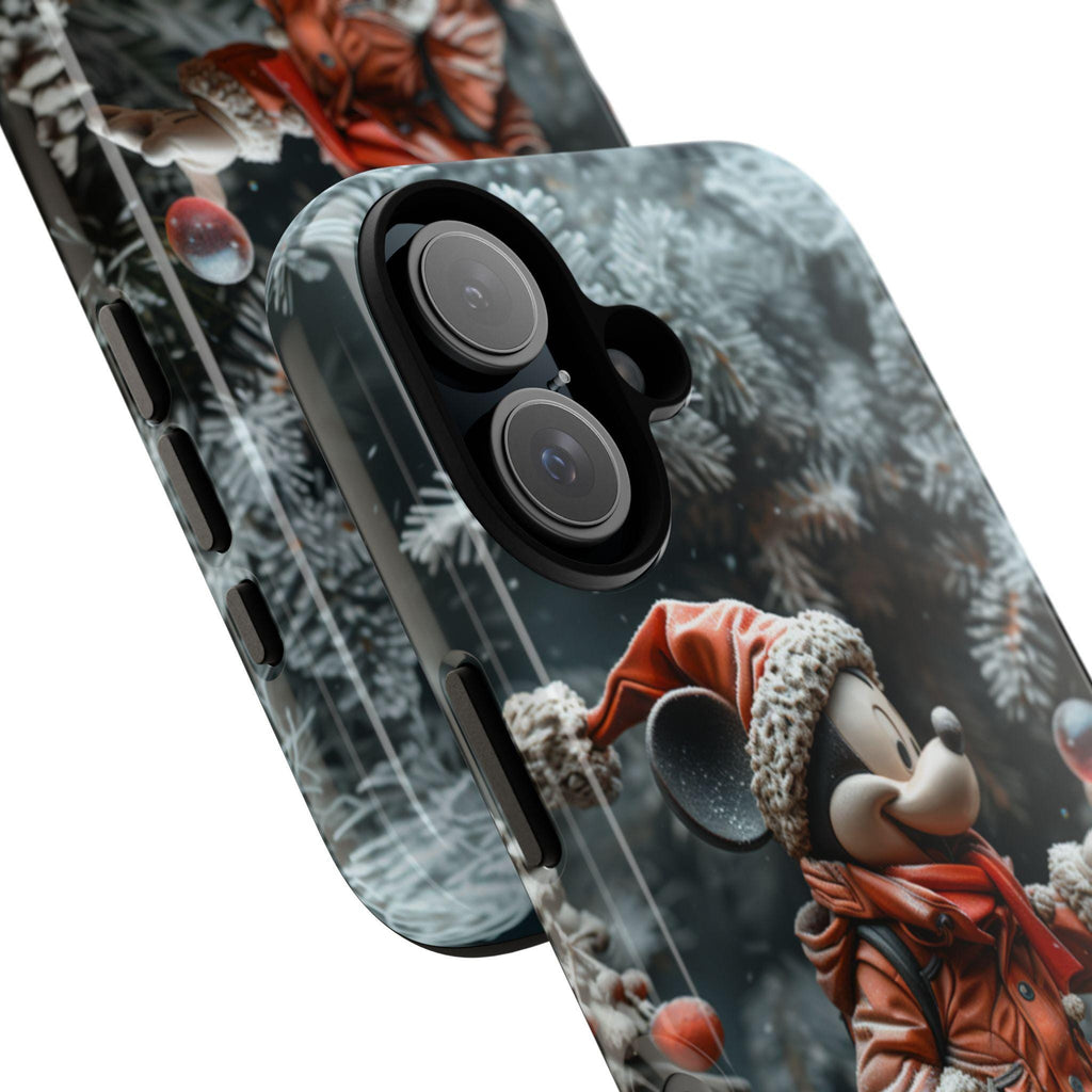 Xmas Mickey Mouse 3D Phone Case, Cartoon Santa Case, Disney Christmas Snowy Forest Case for iPhone 16 15 Magsafe, Samsung S24, 442.26
