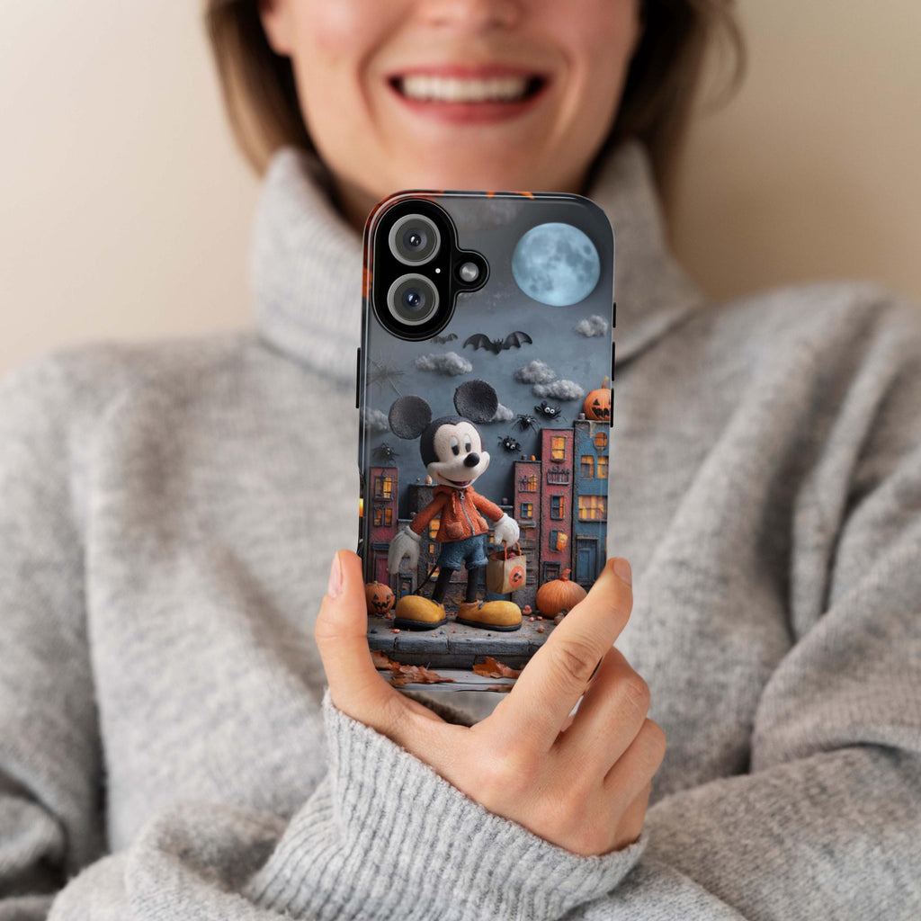 Mickey Mouse Halloween Phone Case, Trick or Treat Candy Design, Spooky Disney Cover for iPhone 17 16 Tough or Magsafe, Samsung, 442.59