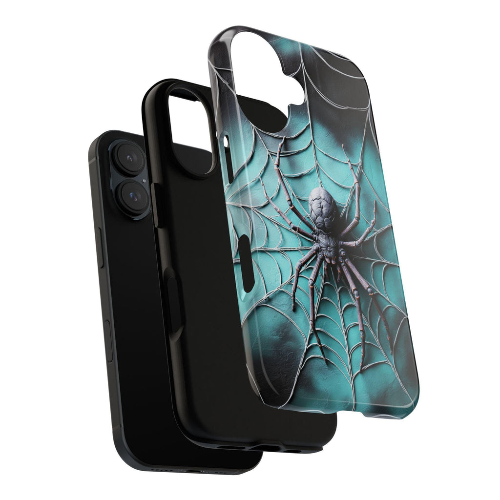 Scary Halloween Spider Web Phone Case, Creepy Spooky Design, Gothic Horror Arachnid Cover for iPhone 16 15 Tough or Magsafe, Samsung, 475.7
