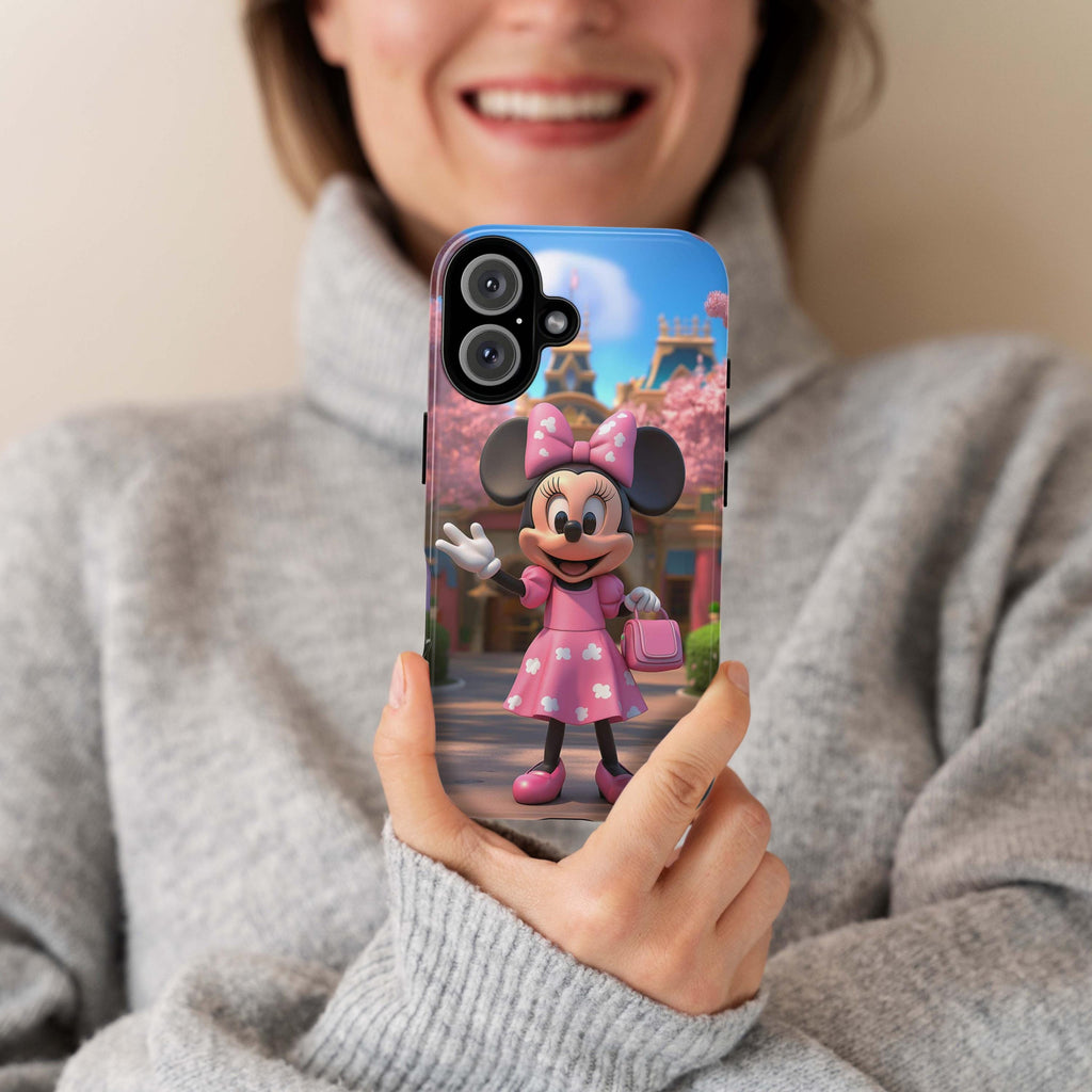 Cherry Blossom Minnie Mouse Phone Case, 3D Tokyo Disneyland Phone Cover for iPhone 16, 15, 14, 13 Magsafe & Samsung, Pixel, 442.42