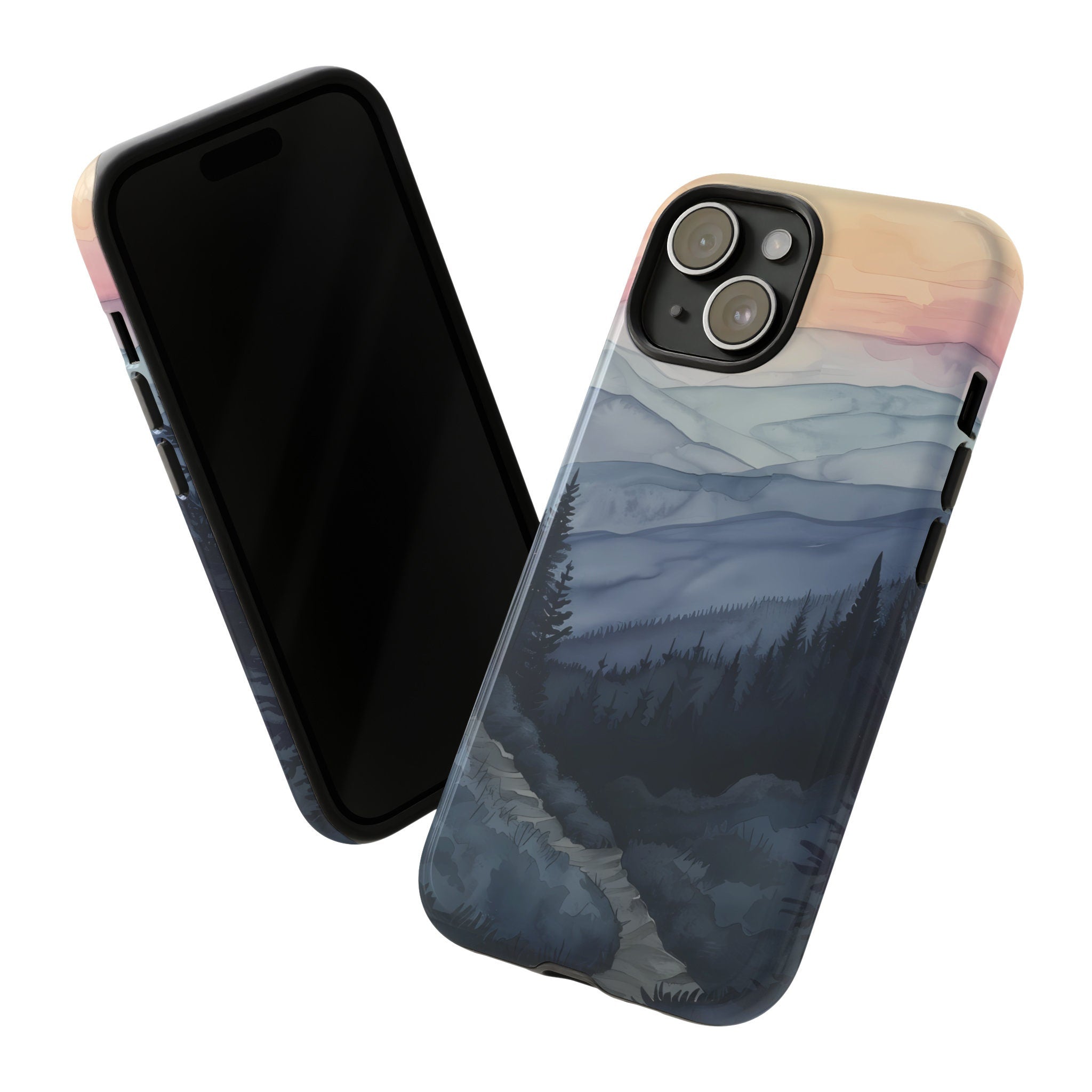 Forest Hiking Trail Phone Case, Pine Trees Mountains Phone Aesthetic Cover for iPhone 16 15 14 13 Pro Max Plus,Samsung Galaxy S25, 380.8