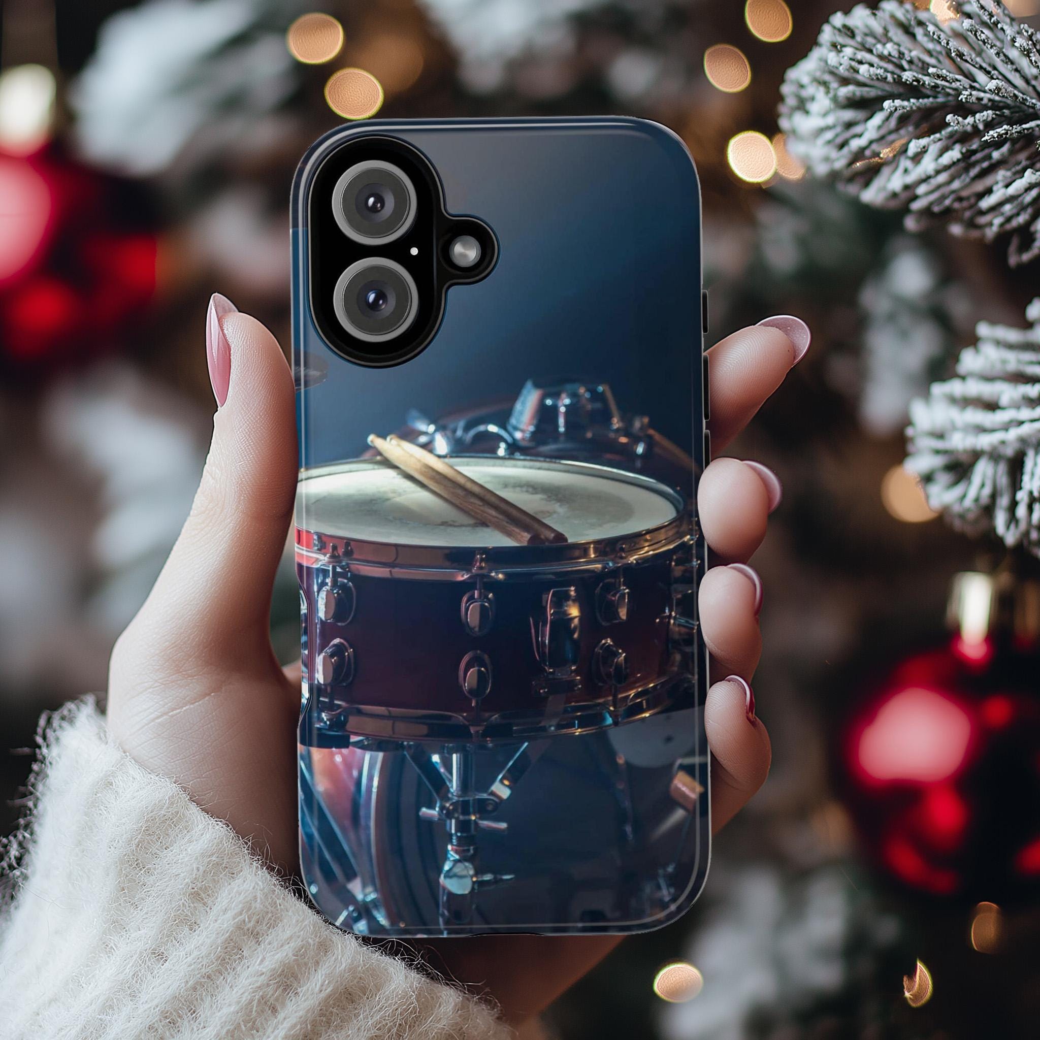 Music Lovers Phone Case, Drum Lover iPhone Case, Instruments Ethnic Drum Phone Cover for iPhone 13 15 14 13 Magsafe, Galaxy S25, 170.1