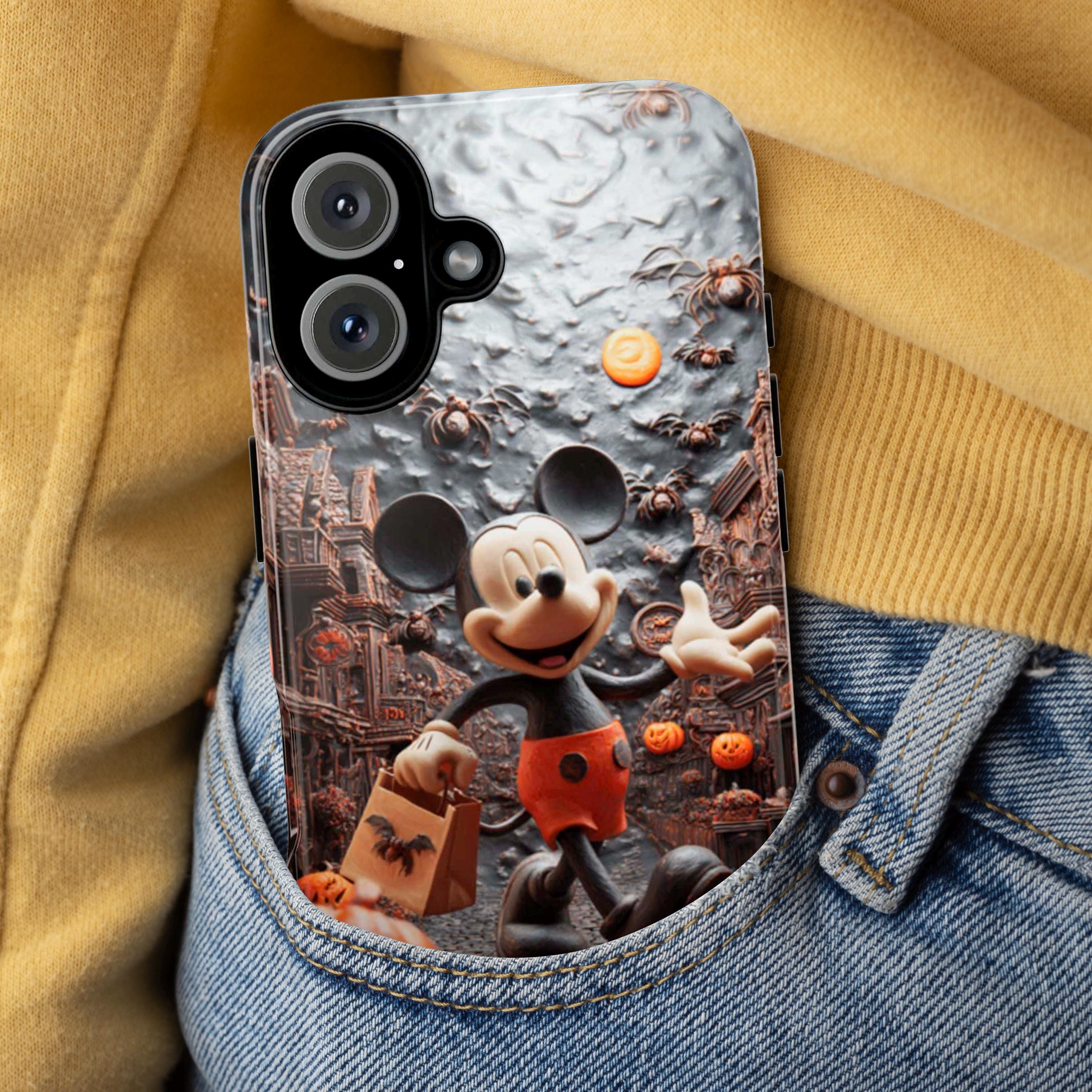 Disney Mickey Mouse Halloween City Phone Case, Moon & Bats Spooky Night Haunted Cover for iPhone 17 16 Tough or Magsafe, Samsung, 442.60