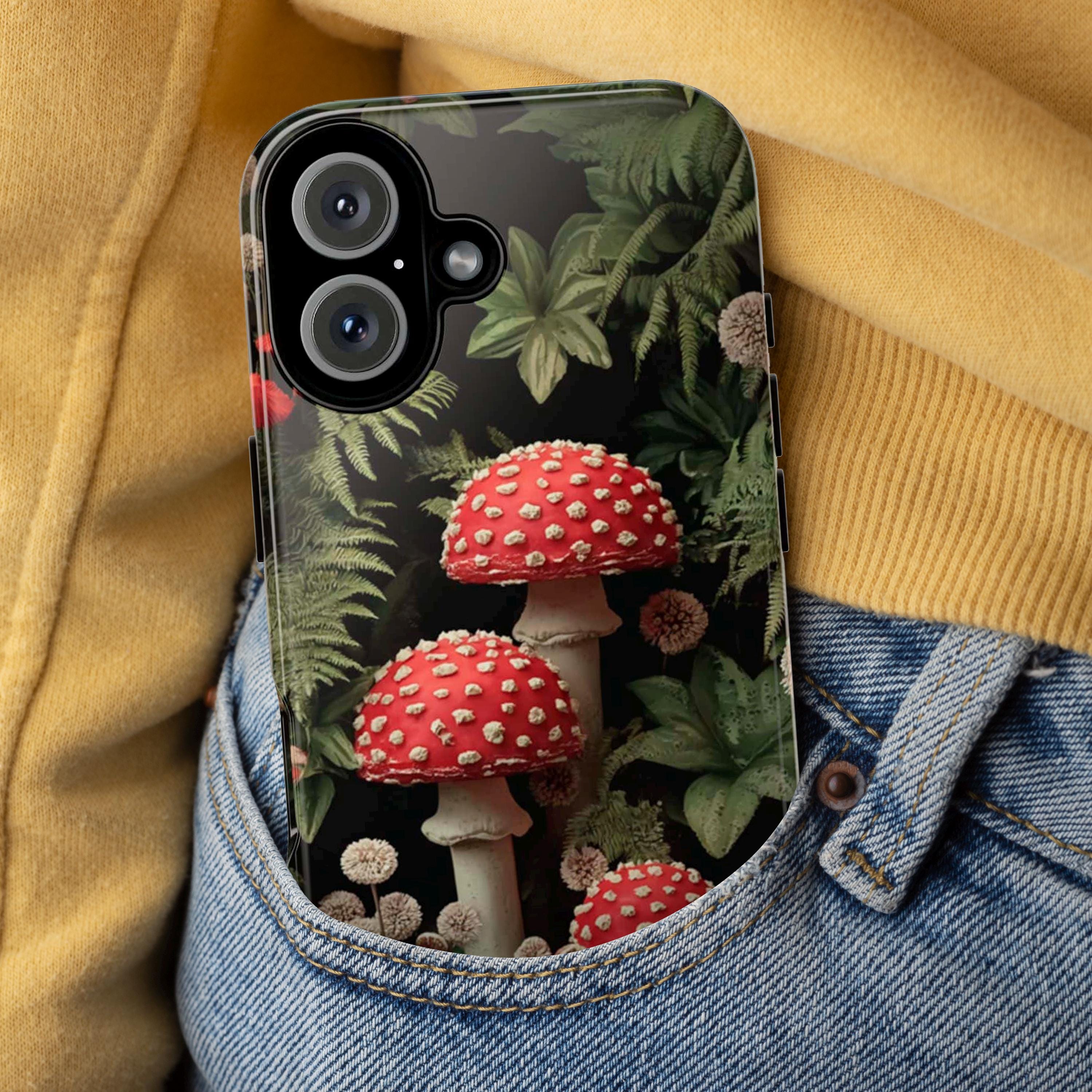 Mushrooms Woodland Design | Nature Lovers Cover, Botanical Phone Case for iPhone 17 16 15 Tough or Magsafe, Samsung, 482.3