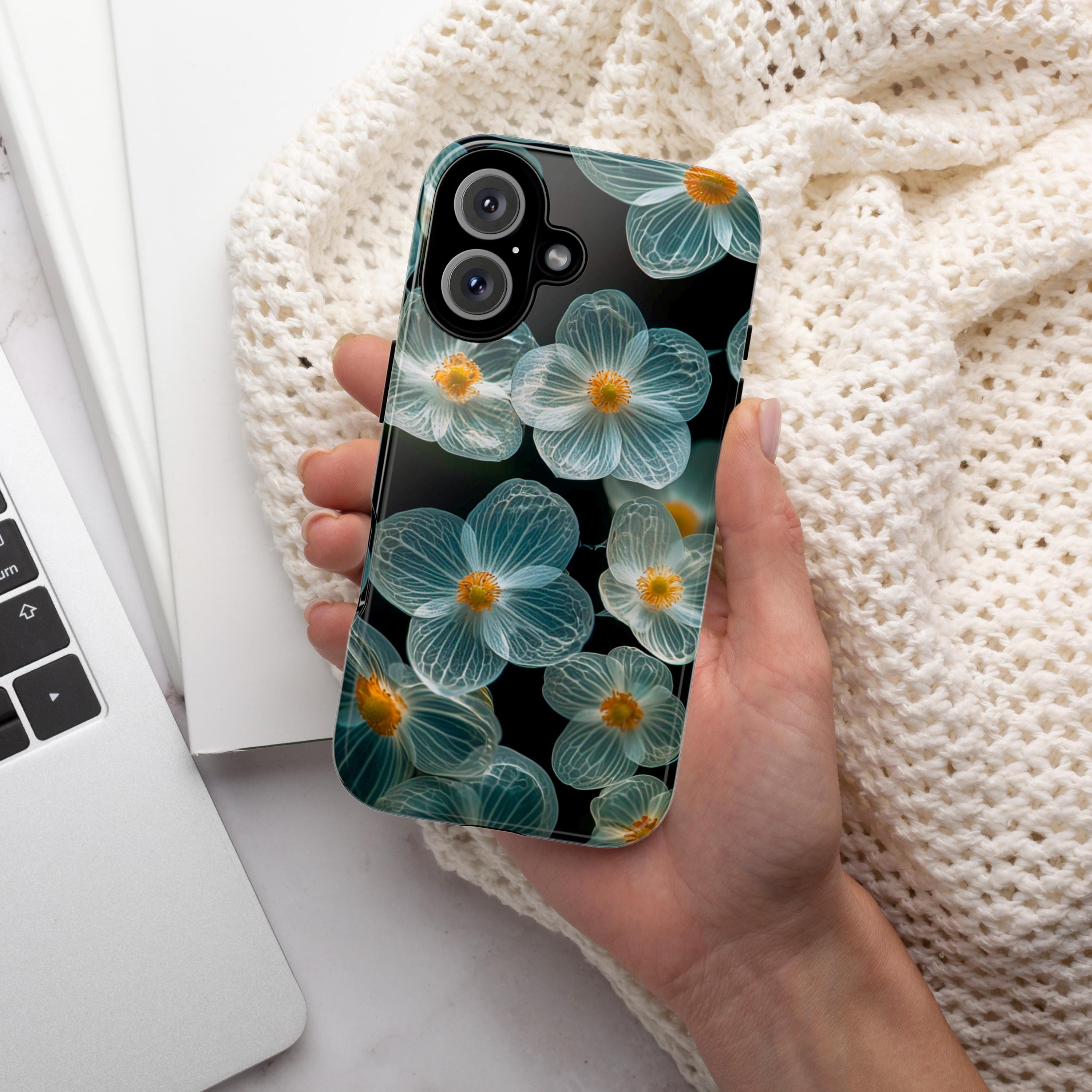 Diphylleia Grayi Floral Phone Case, Japanese-Inspired Design for iPhone for iPhone Magsafe & Android Devices, Samsung S24, Pixel 9, 428.16