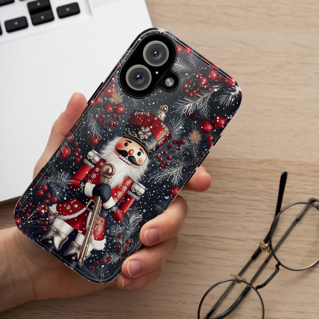 Holiday Nutcracker Christmas & Xmas Ornaments Phone Case, Festive Case for Nutcracker Lovers iPhone 16 15 14 13, Samsung S24, 431.13