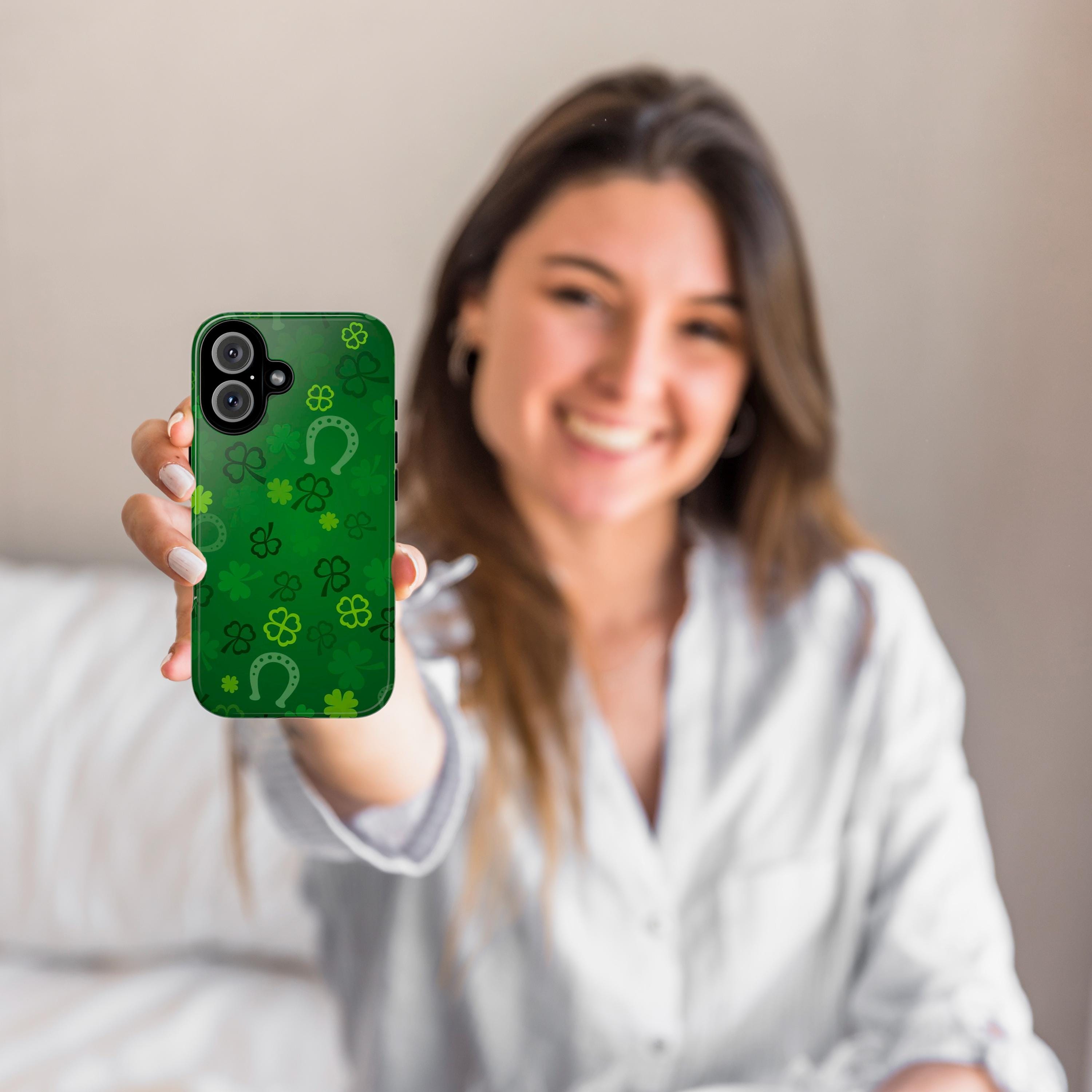 St Patricks Day Phone Case, Irish Luck Day Phone Cover, Shamroc St Paddys Case for iPhone 16 15 14 13 Pro Max Plus Samsung Galaxy S24, 289.2