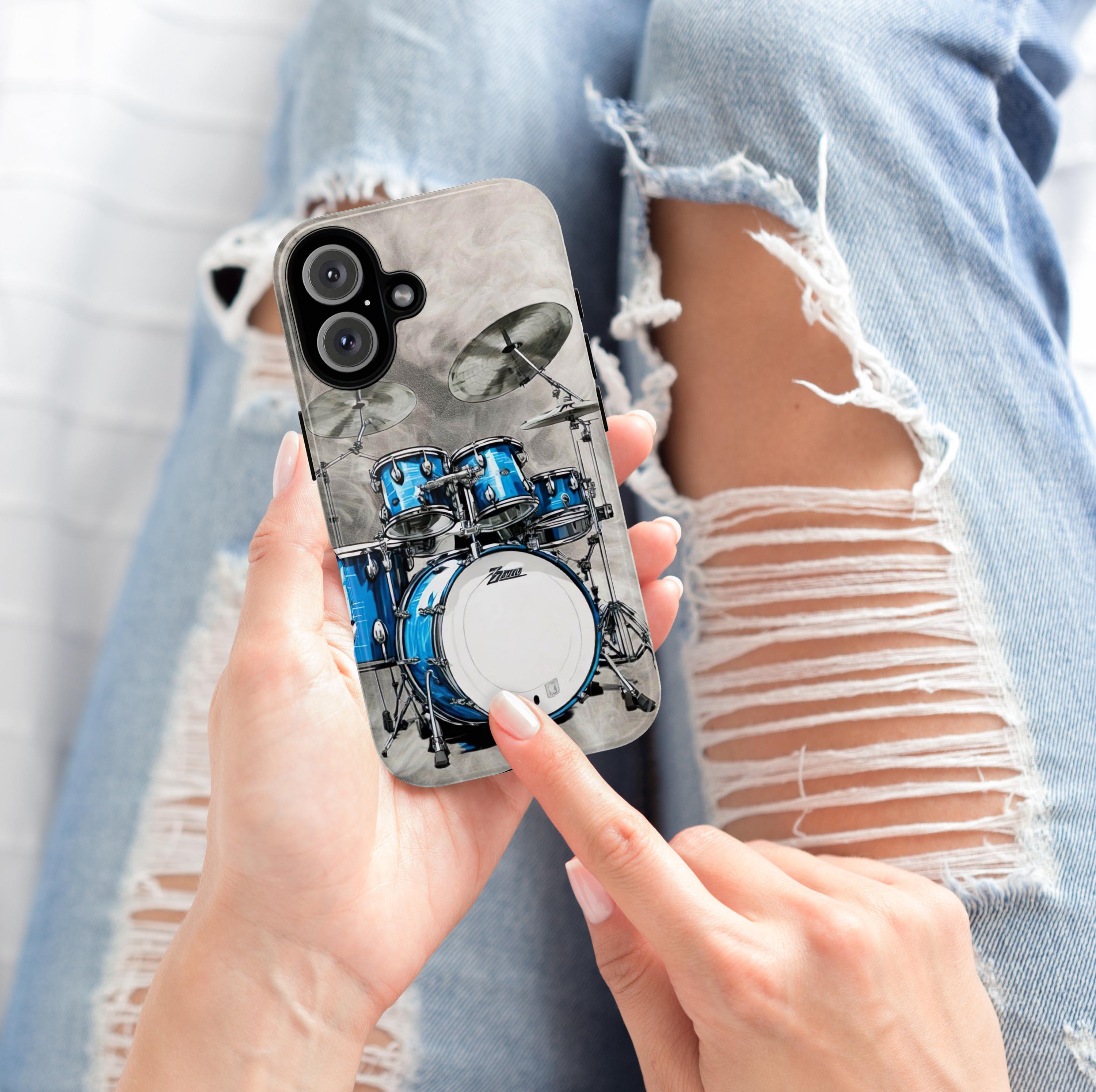 Music Drum iPhone Case, Drum Lover Gift, Instrument Drum Aesthetic Phone Cover for iPhone 16 15 14 13 Pro Max Plus / Samsung S25, 171.1
