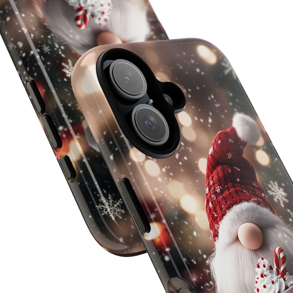 Cozy Xmas Holiday Gnome Phone Case, Christmas Gnome & Winter Festive Holly Magsafe Case for iPhone 15 14 13 12 Pro Max, Samsung S24, 427.6