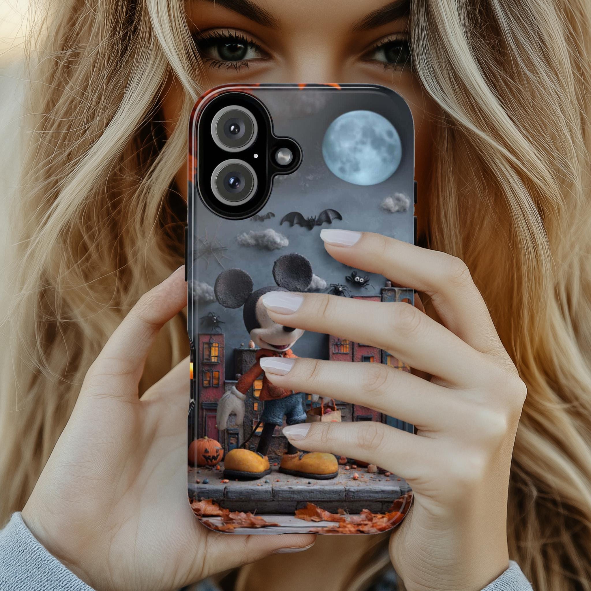 Mickey Mouse Halloween Phone Case, Trick or Treat Candy Design, Spooky Disney Cover for iPhone 17 16 Tough or Magsafe, Samsung, 442.59