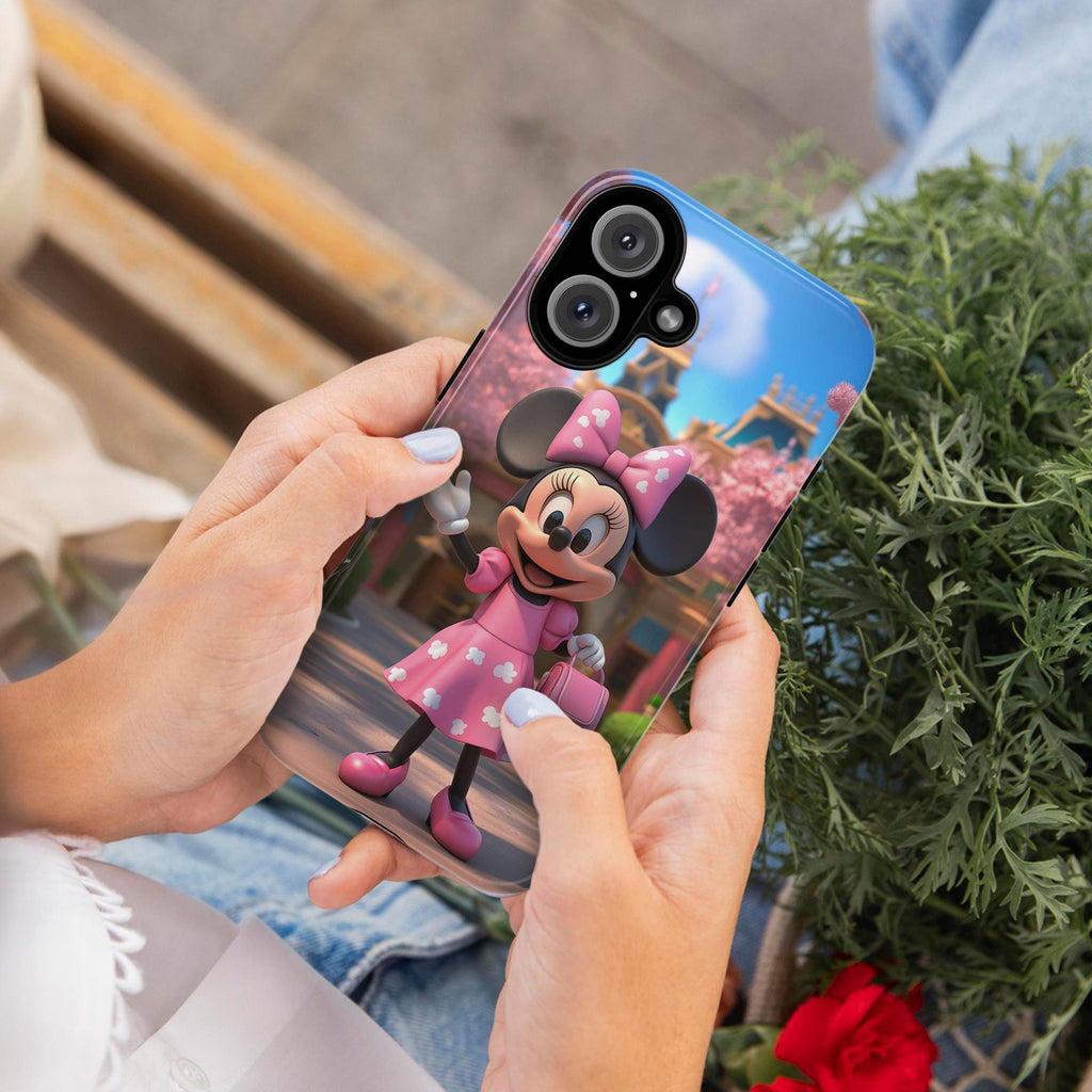 Cherry Blossom Minnie Mouse Phone Case, 3D Tokyo Disneyland Phone Cover for iPhone 16, 15, 14, 13 Magsafe & Samsung, Pixel, 442.42