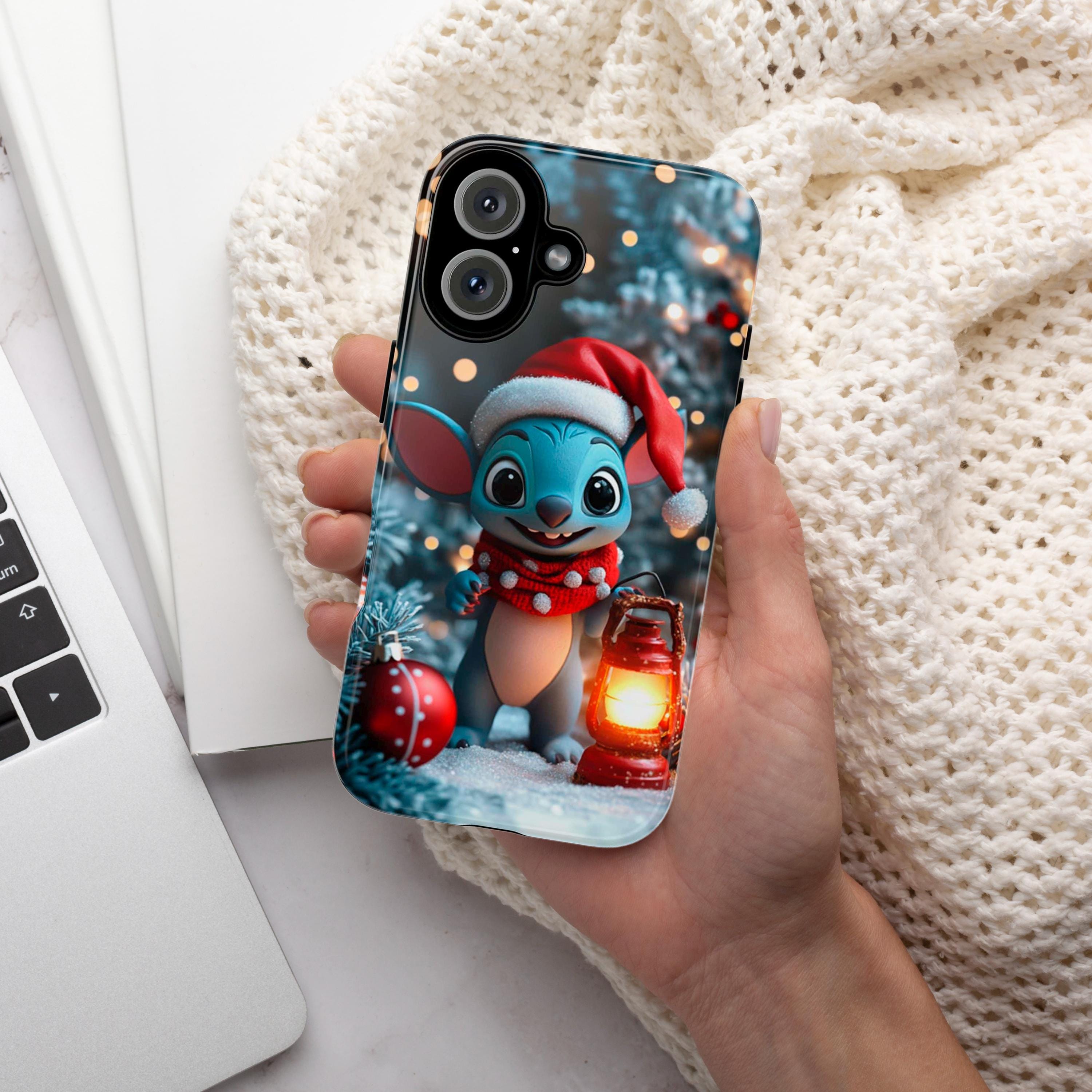 Chrismtas Stitch Lover 3D Phone Case, Cartoon Design Cover, Disney Fan Xmas Phone Case for iPhone 16 15 Magsafe, Samsung S24, 442.19
