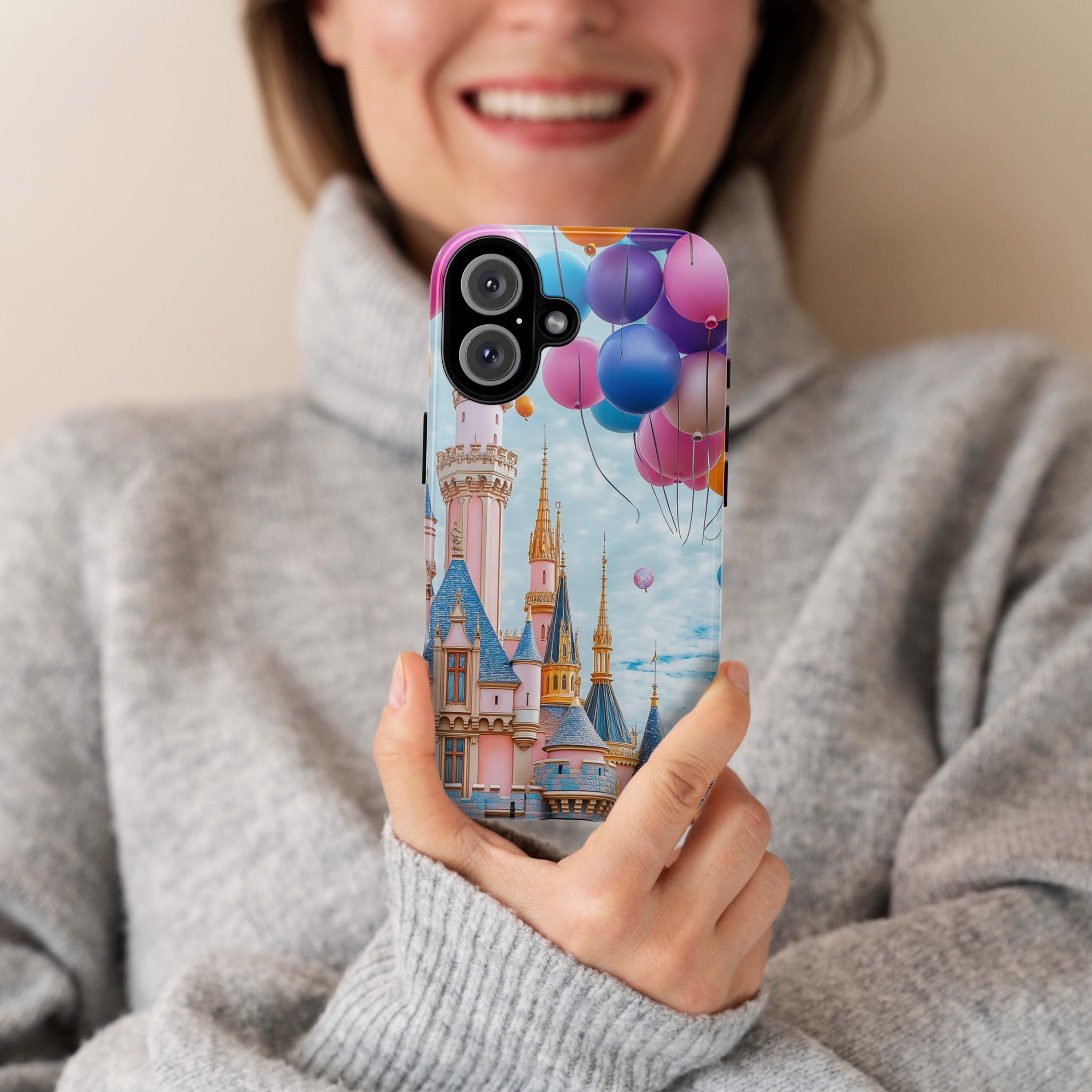 Disneyland & Ballons 3D Phone Case, Colorful Design Disneyland Lovers Case for iPhone 16 15 14 13 Pro Max Plus Magsafe, Samsung S24, 442.35