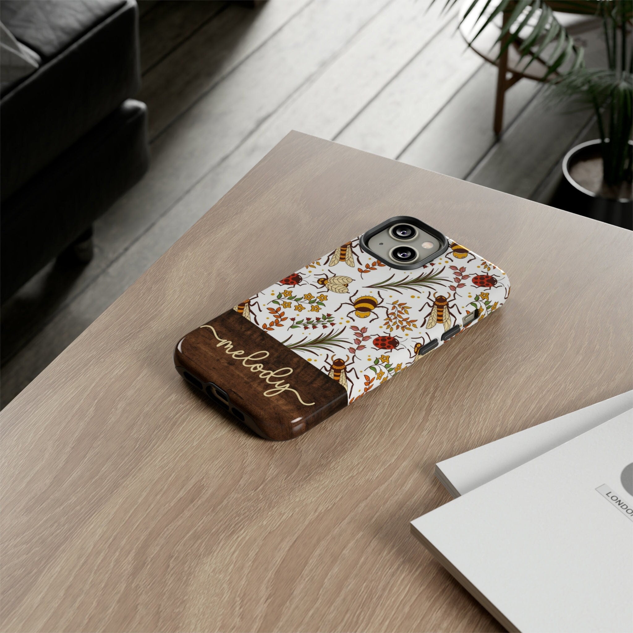 Honeycomb Bee Phone Case, Beetle iPhone Case, Ladybird Botanical Cover for iPhone 16 15 Pro Max 14 13 12 Samsung Galaxy S23 S22 Google Pixel